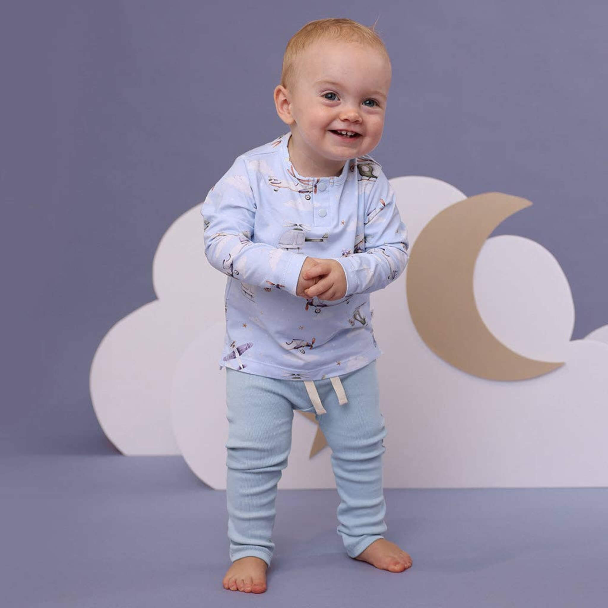 Snuggle Hunny Organic Cotton Baby Blue Rib Pants