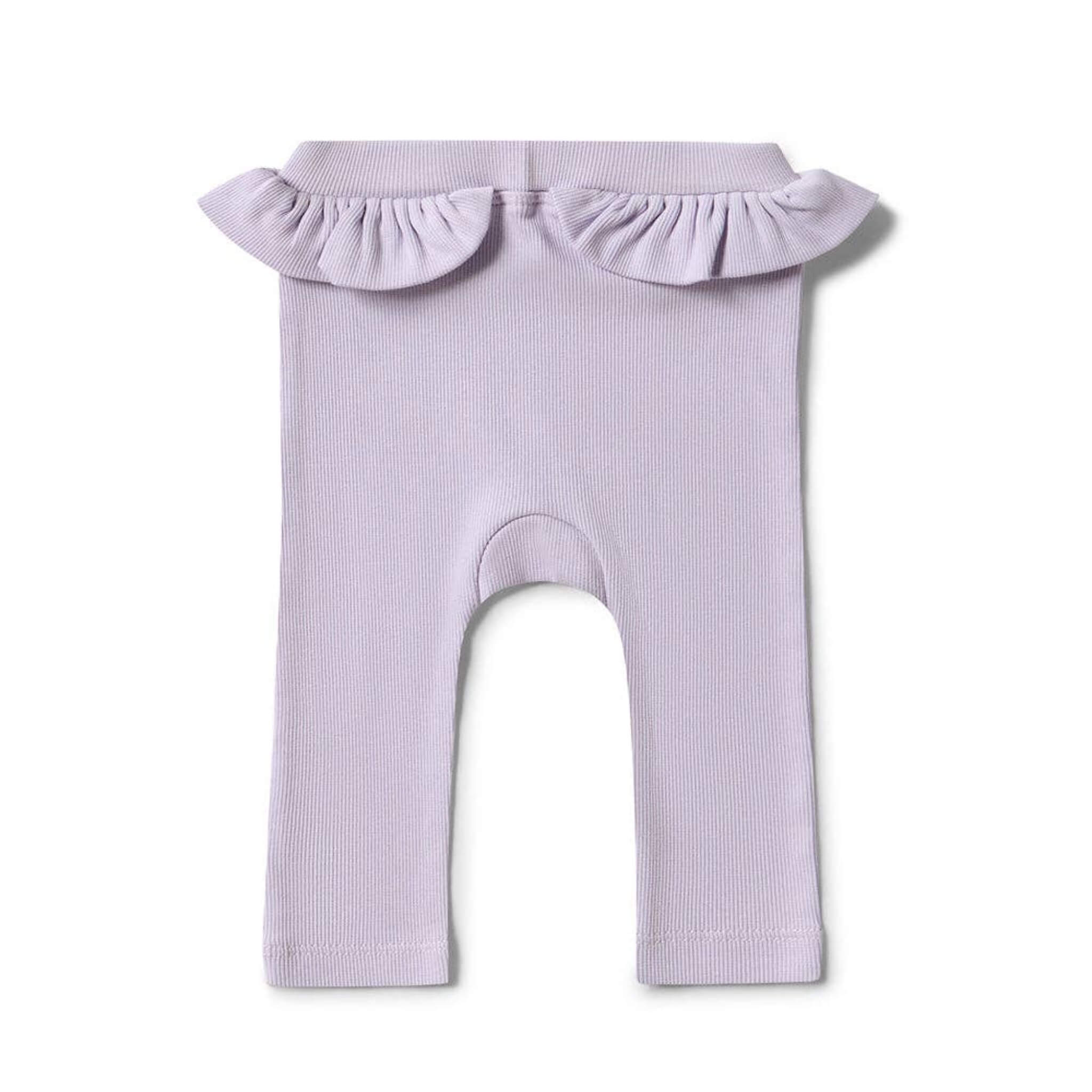 Snuggle Hunny Organic Cotton Lavender Rib Frill Pants