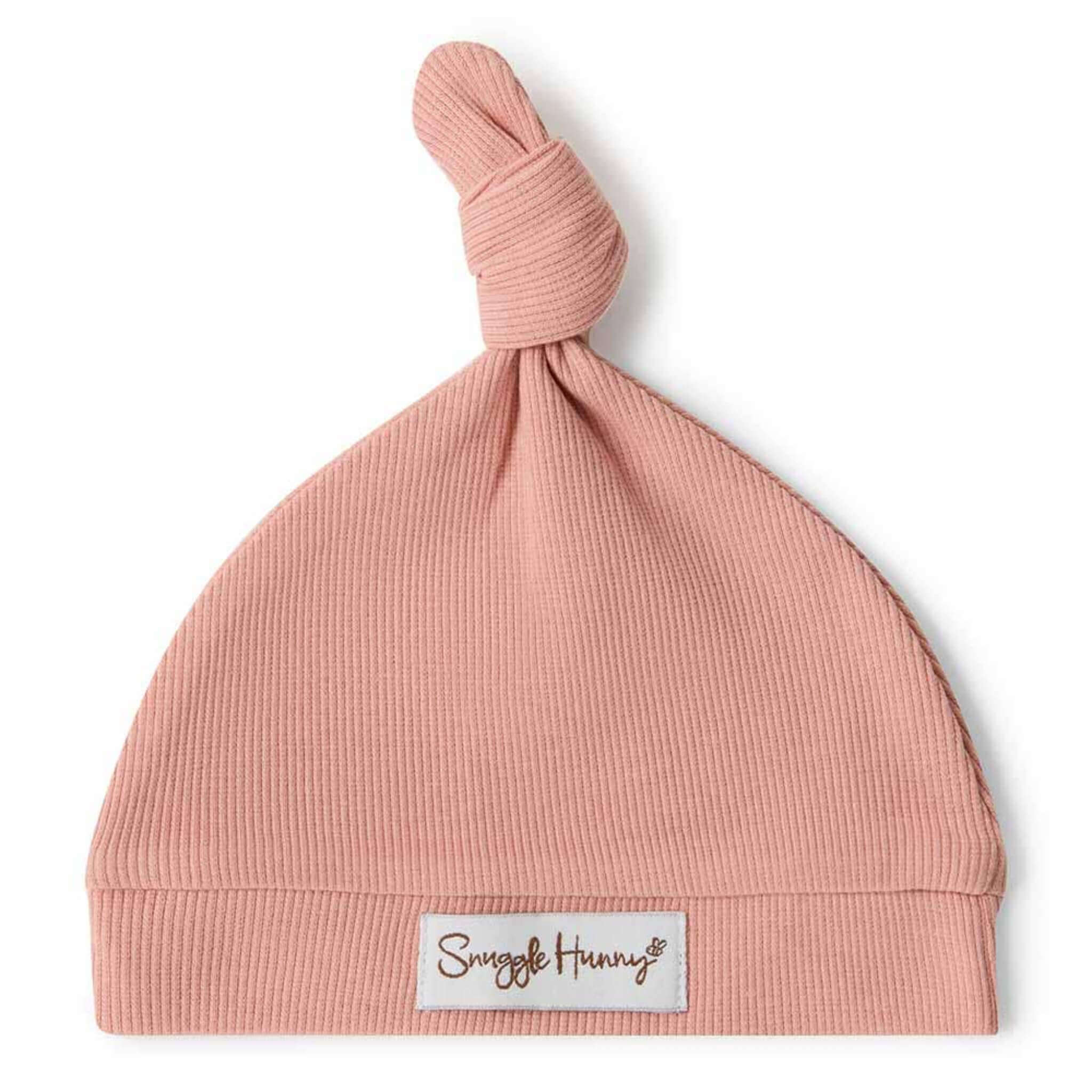 Snuggle Hunny Rose Ribbed Knotted Baby Beanie
