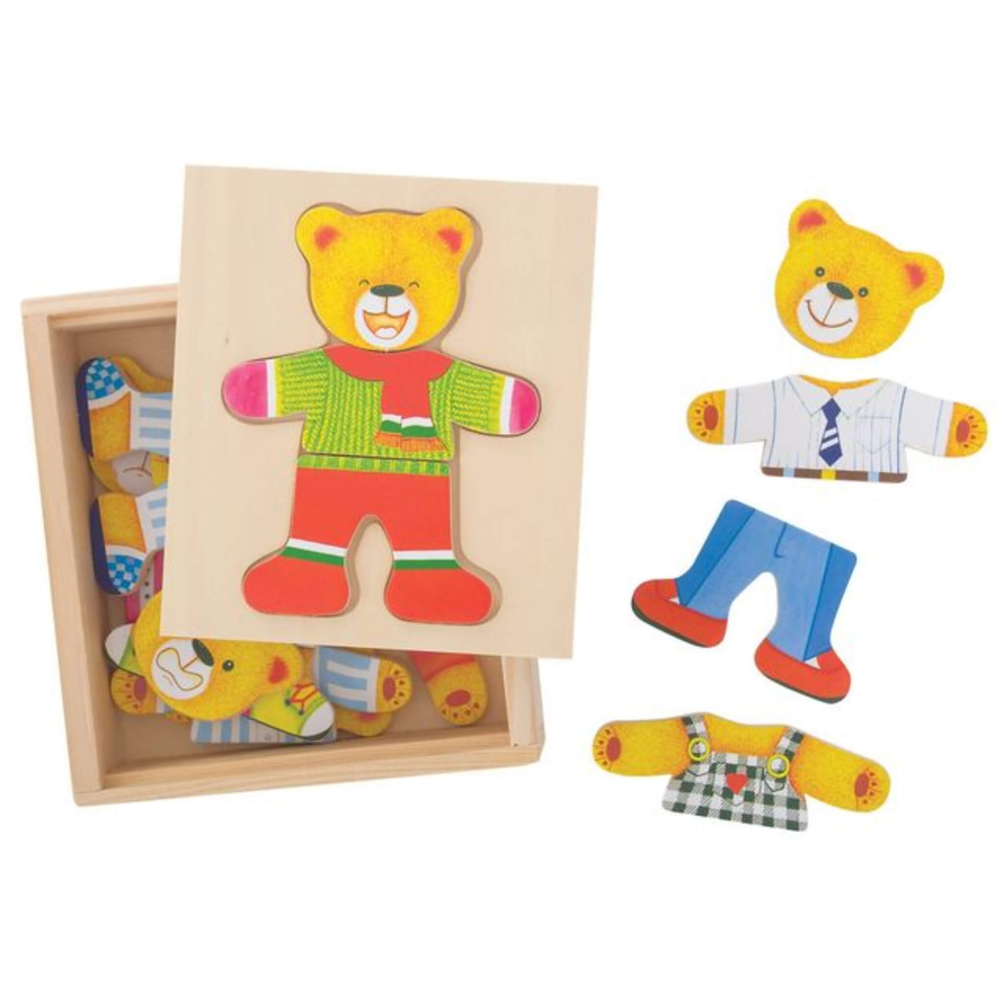 Wooden Bear Dress Up Puzzle Set