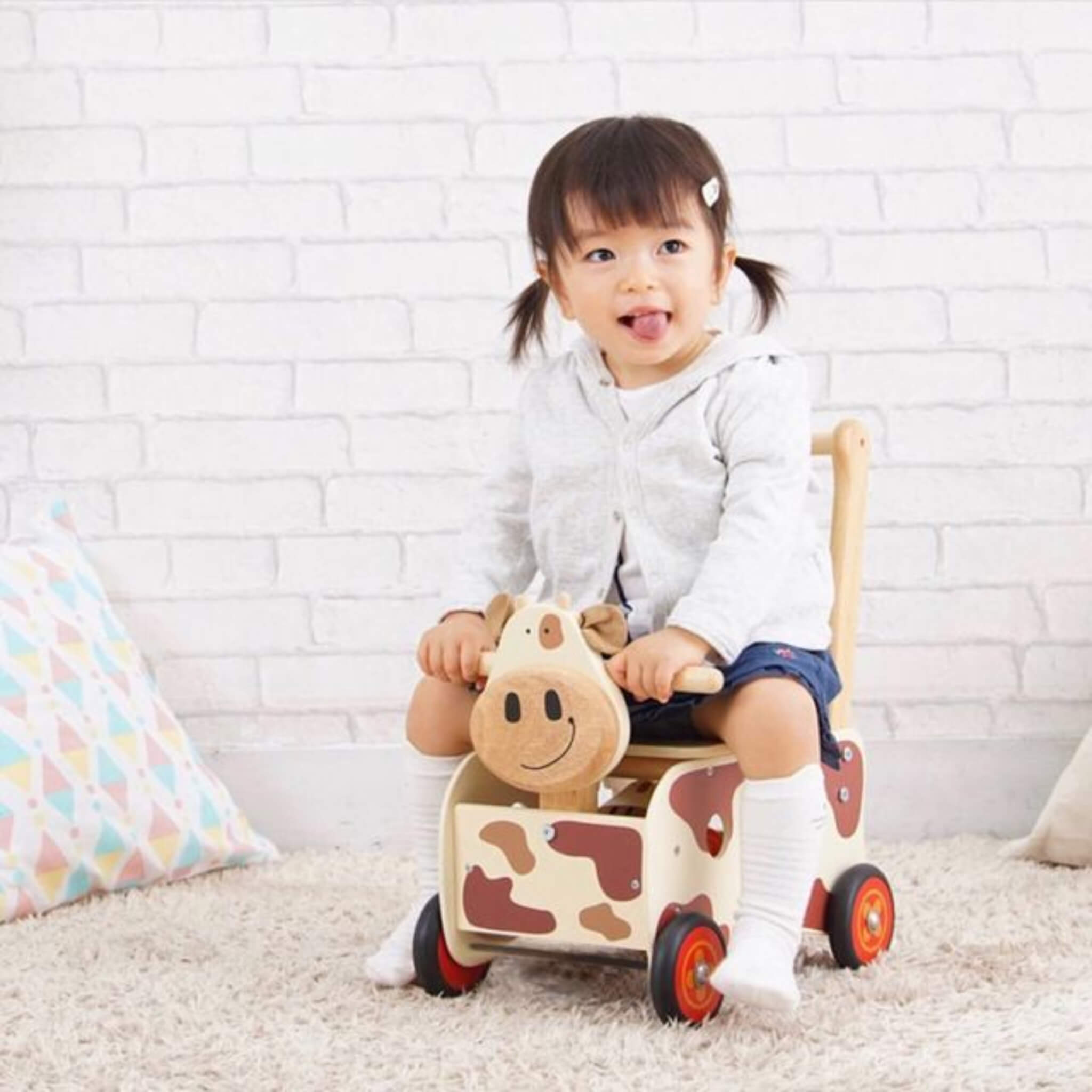 Wooden Cow Ride-On Walker