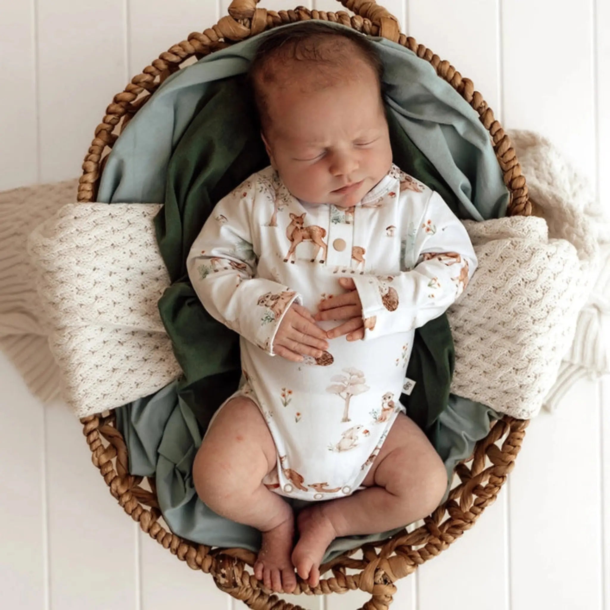 Woodland Tales Organic Baby Bodysuit | Snuggle Hunny