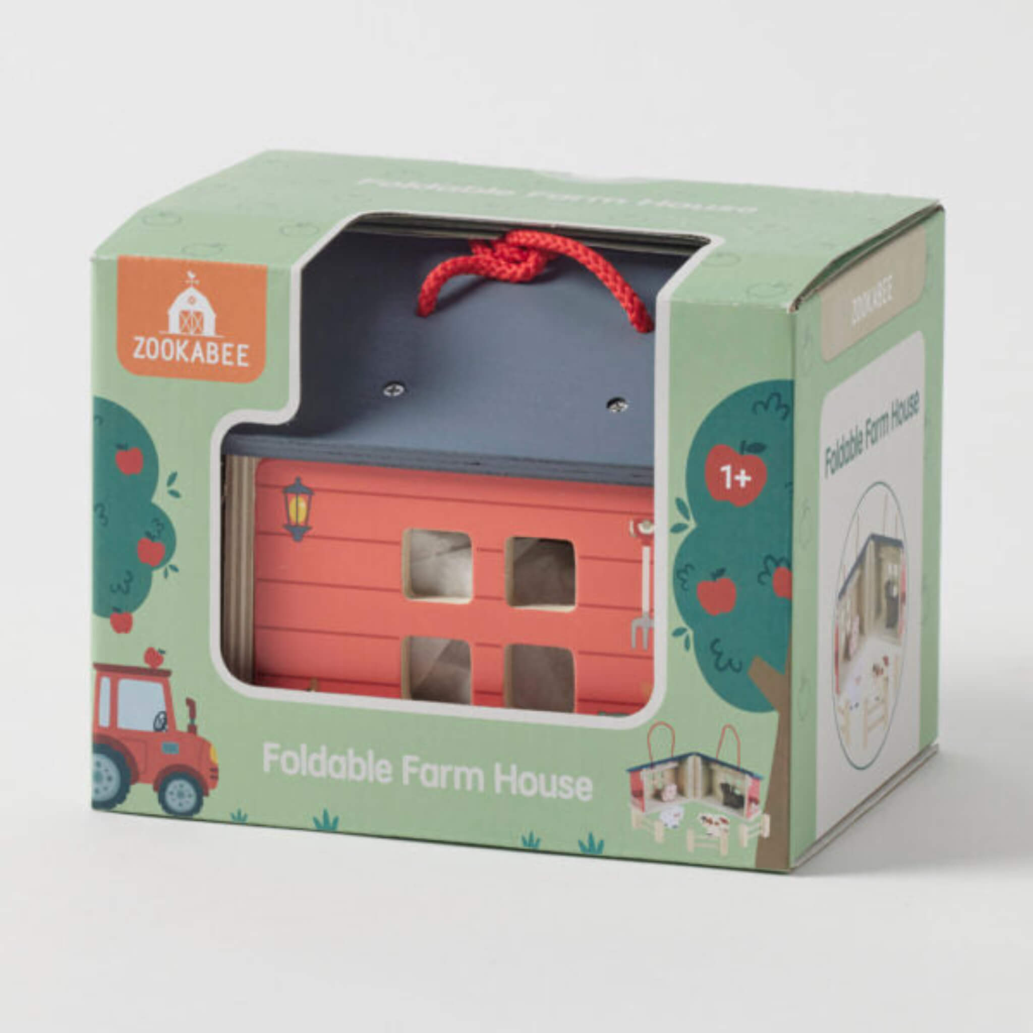 Zookabee Foldable Farm House Wooden Play Set – Portable Kids Toy