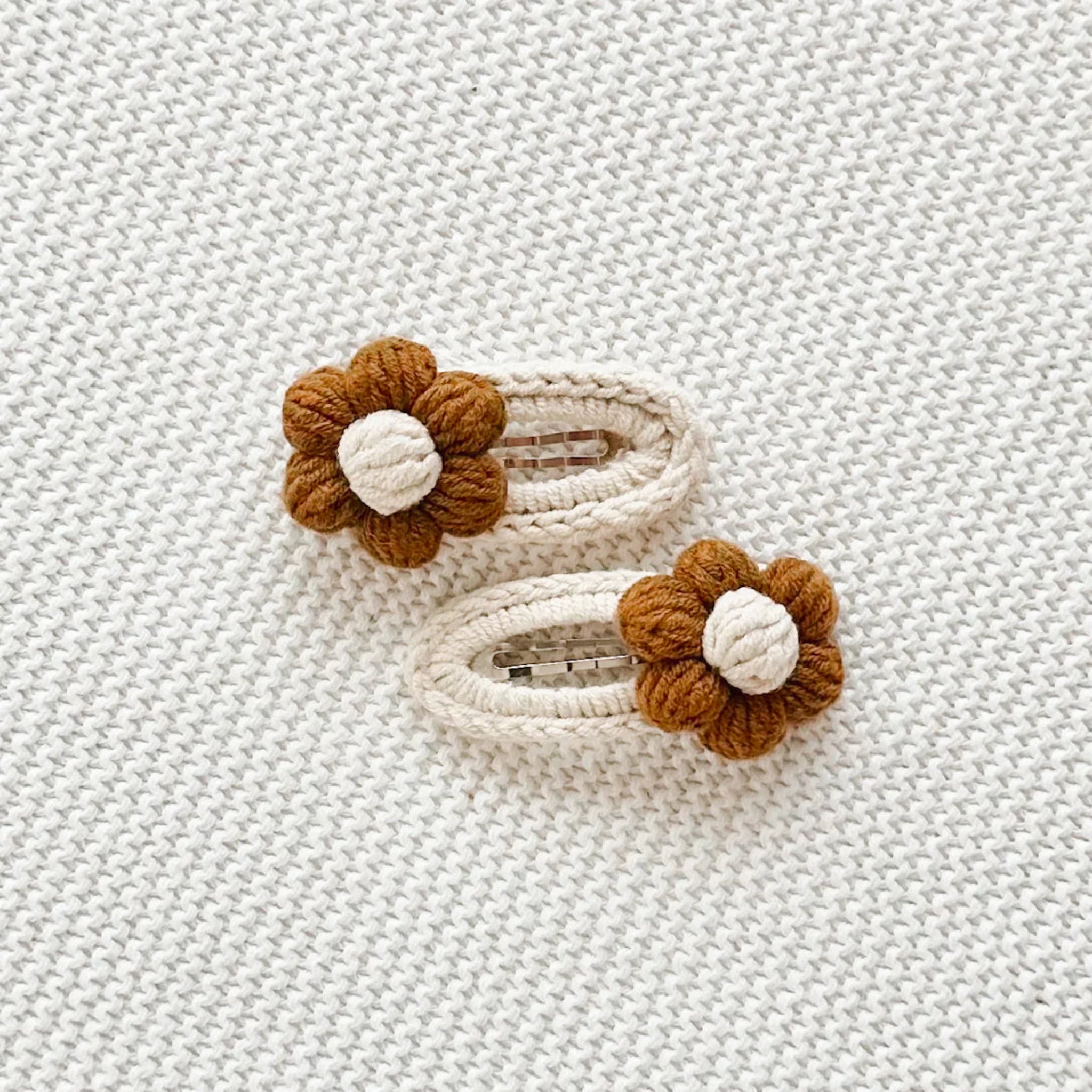 Daisy Crochet Hair Clips | Blossom and Pear