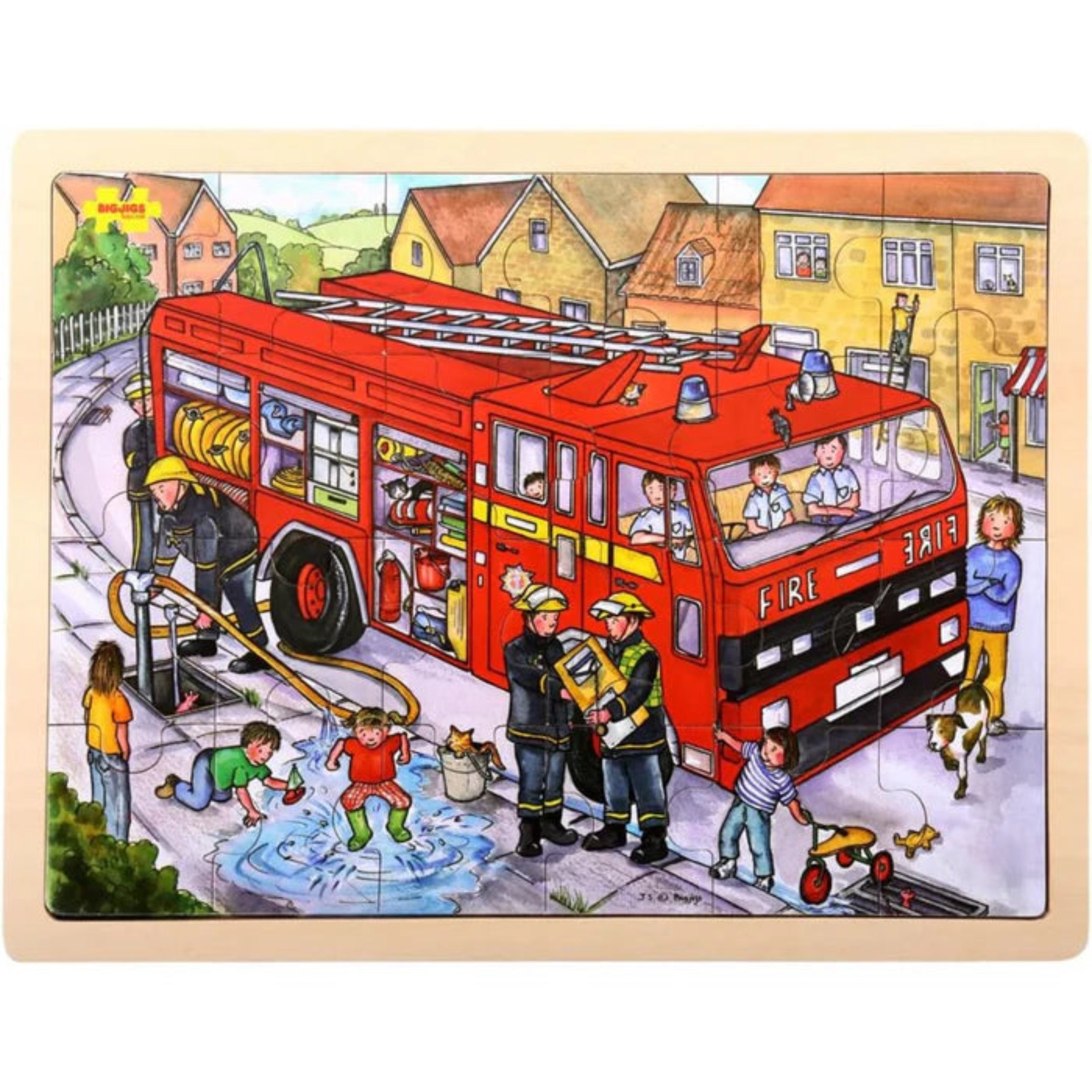 Fire Engine Wooden Puzzle-Bigjigs/Artiwood