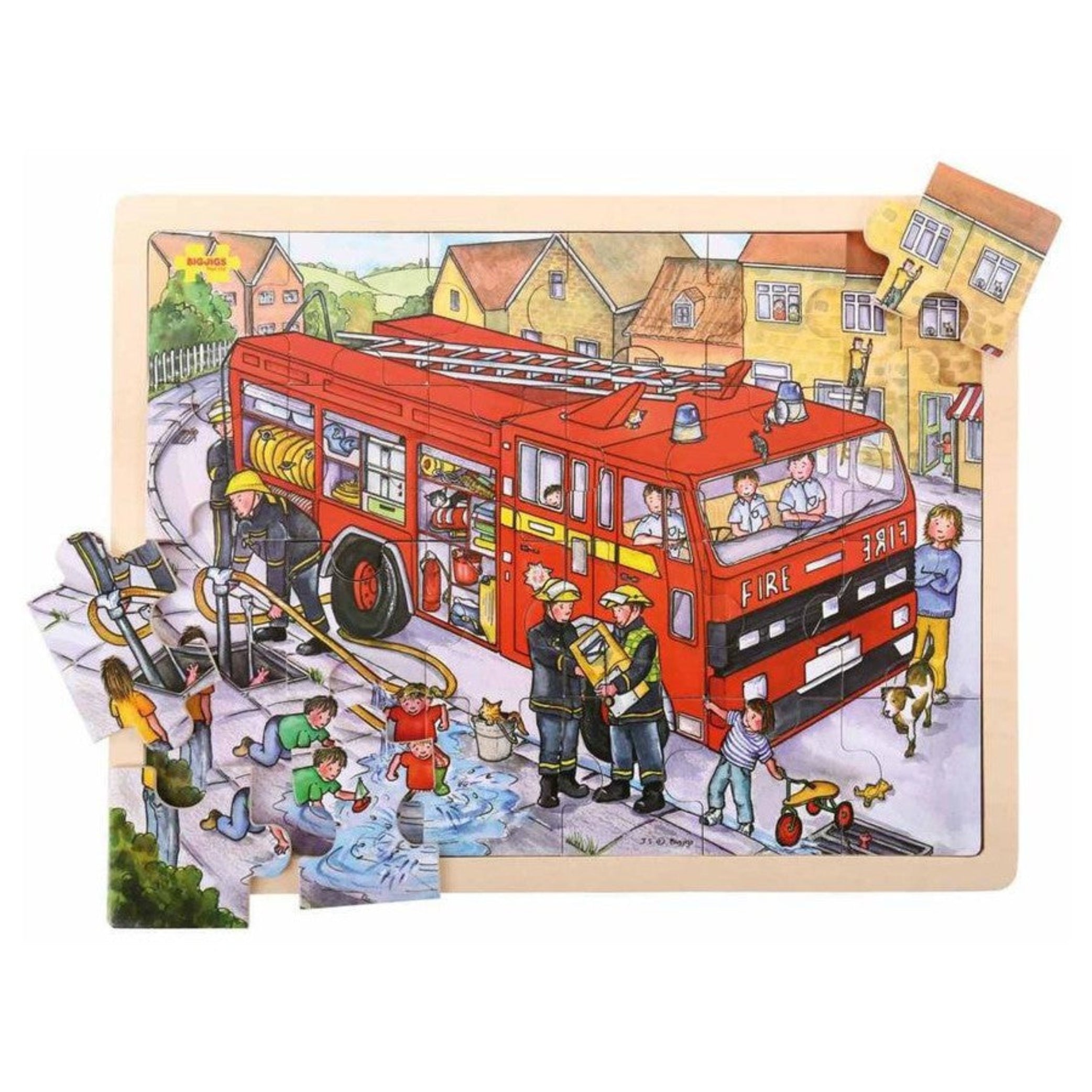 Fire Engine Wooden Puzzle-Bigjigs/Artiwood