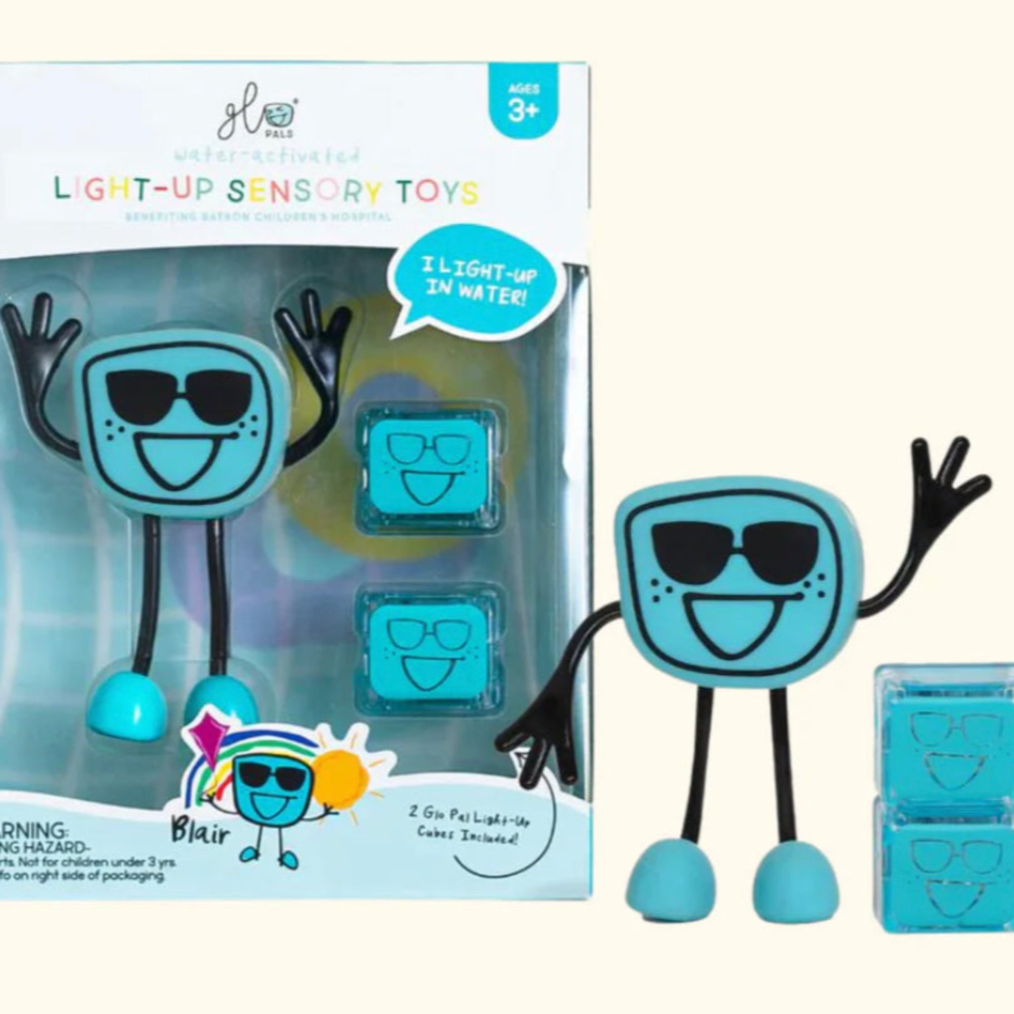glo pals water activated light up character cubes