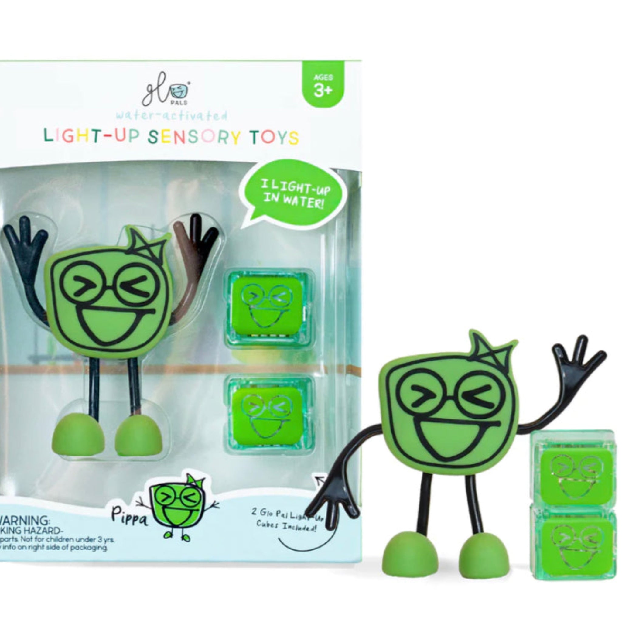 glo pals water activated light up character cubes