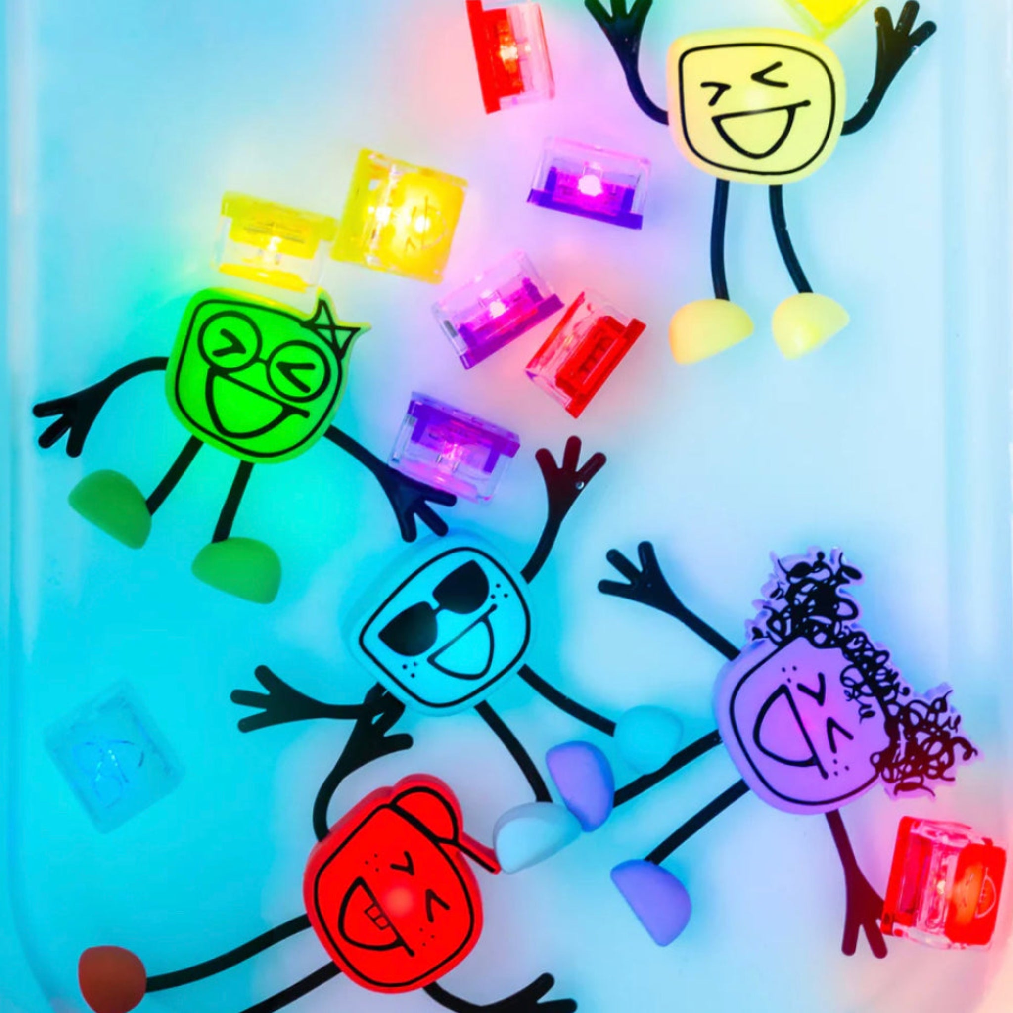glo pals water activated light up character cubes