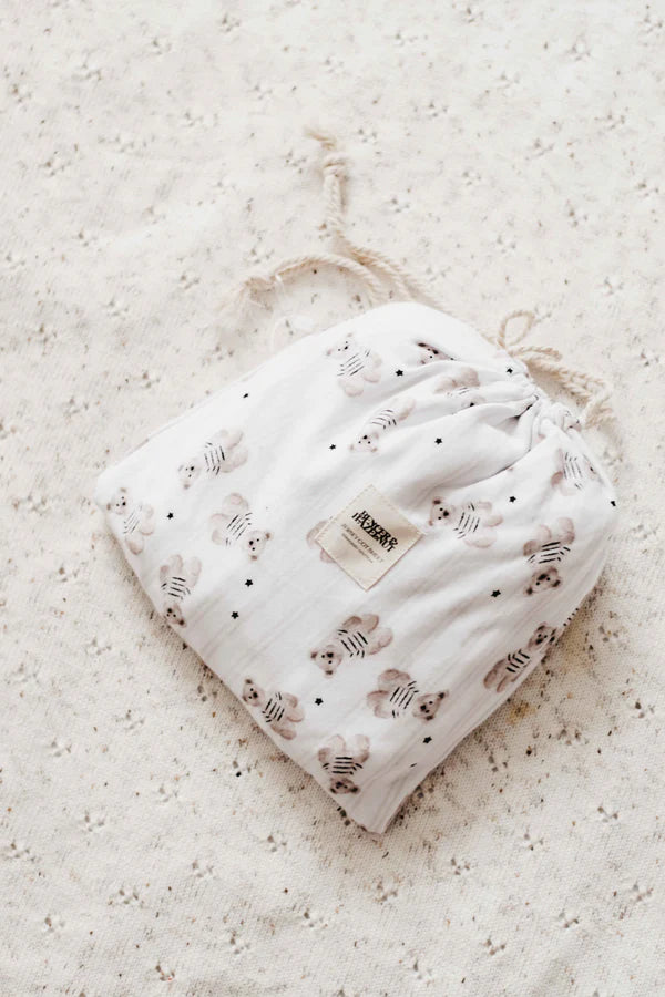 Peshal Fitted Cot Sheet -Bencer & Hazelnut