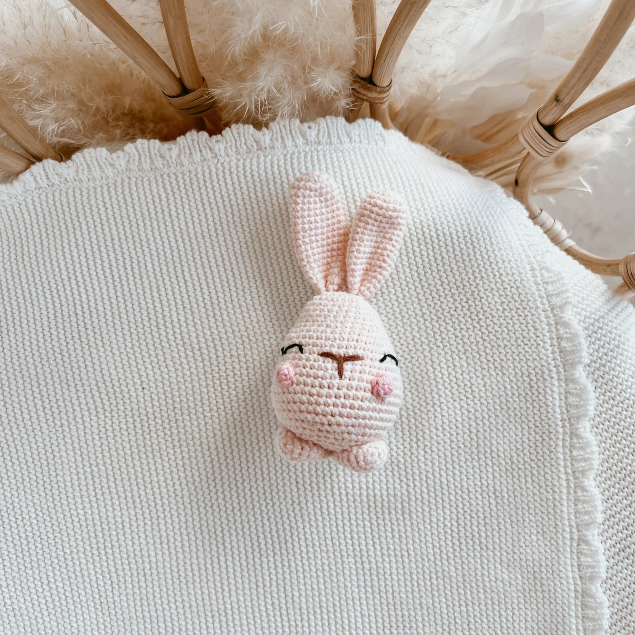 Crochet Bunny Rattle- Blossom and Pear