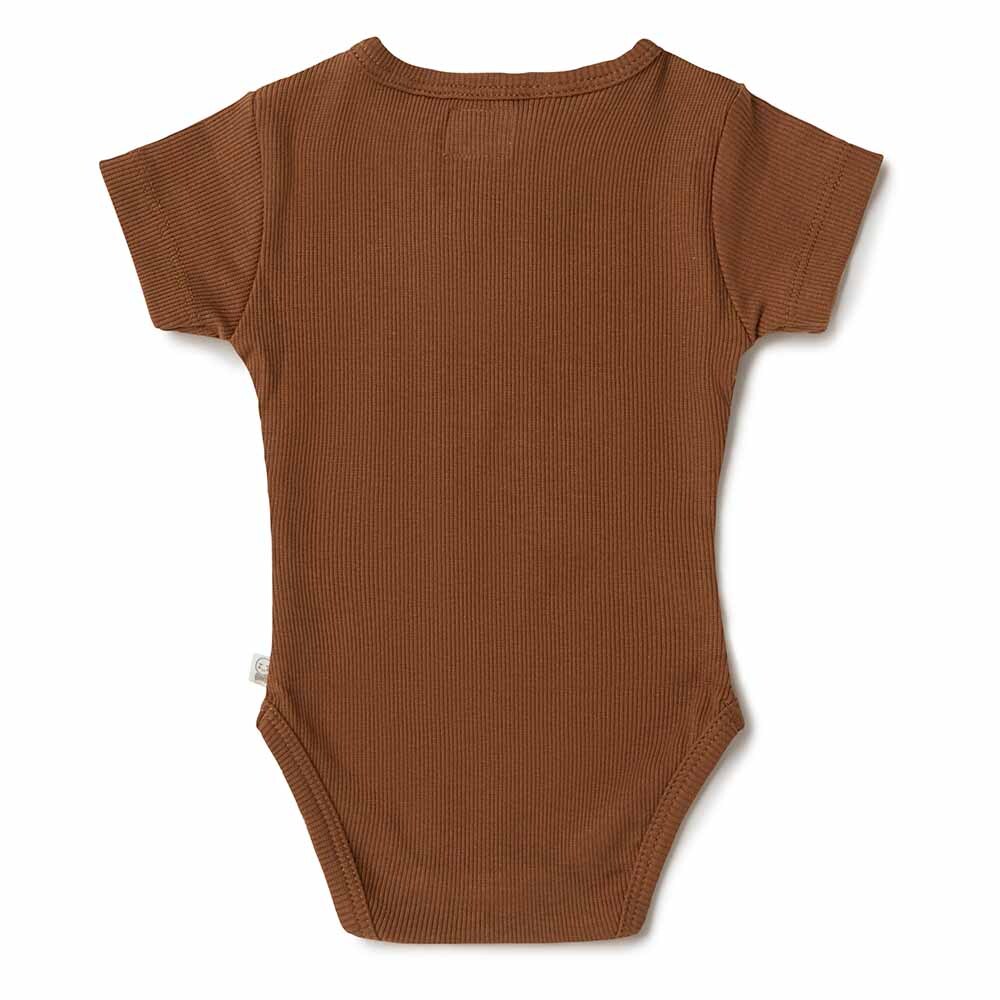 Chocolate Organic Short Sleeve Bodysuit-Snuggle Hunny