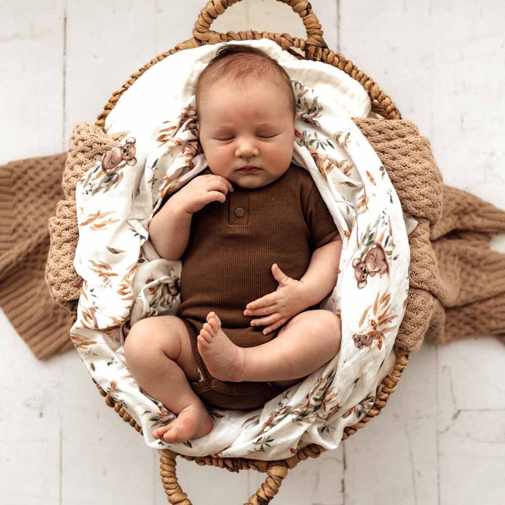 Chocolate Organic Short Sleeve Bodysuit-Snuggle Hunny