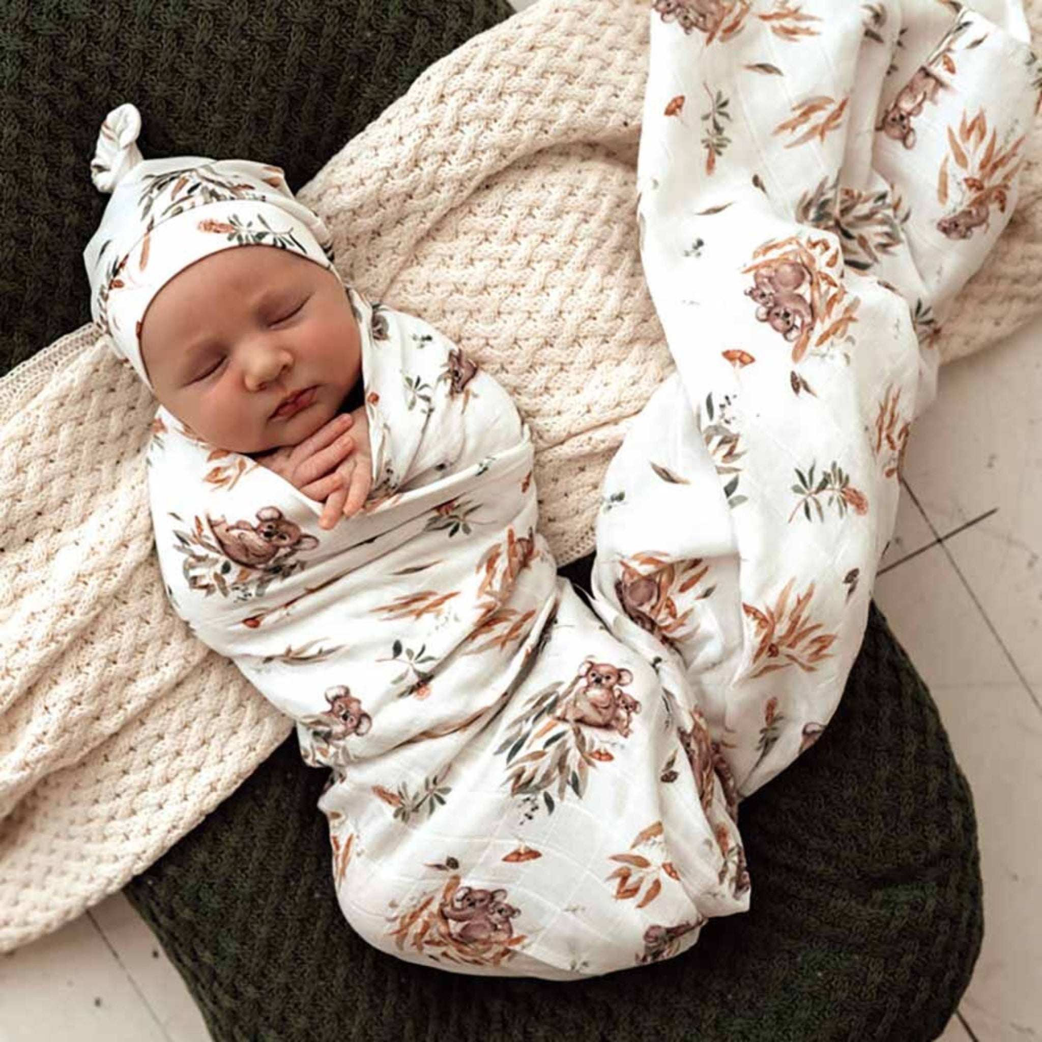 Organic Muslin Wrap Koala