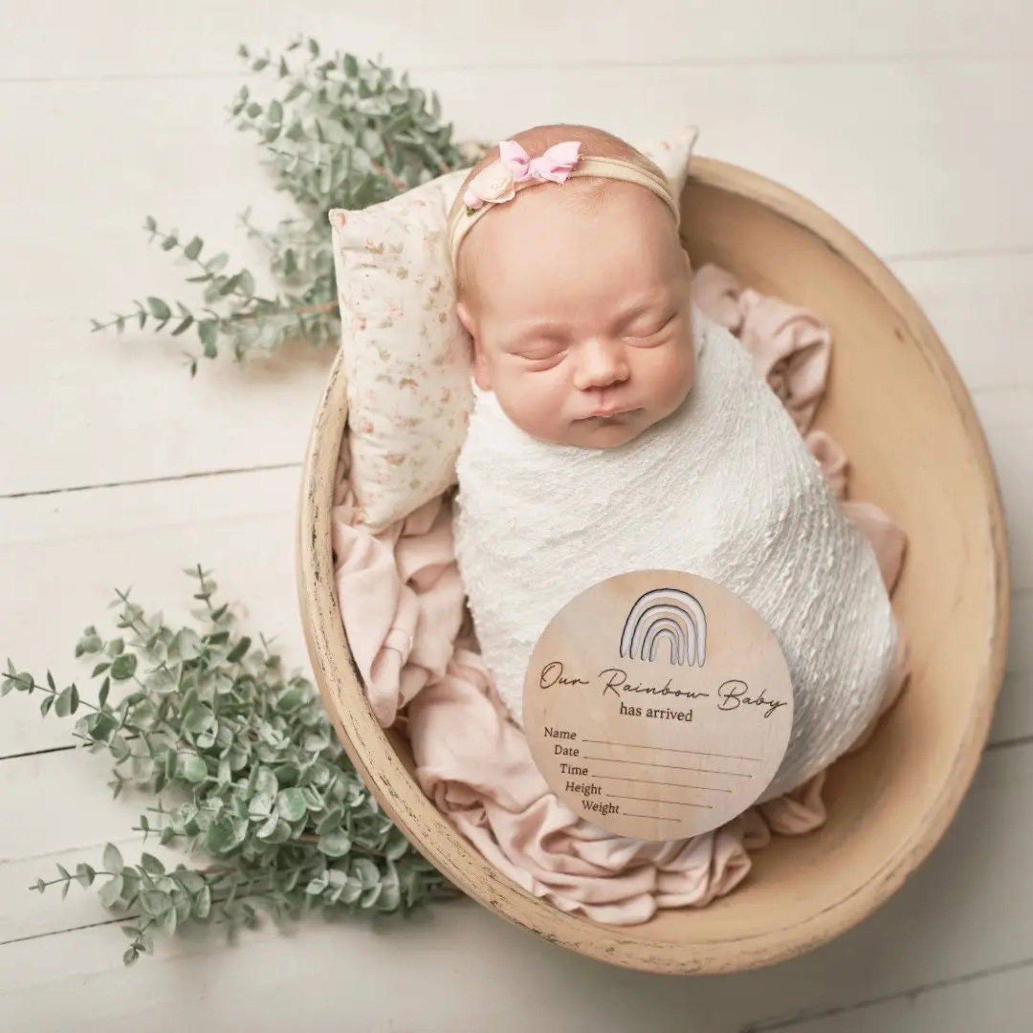 Our Rainbow Baby Birth Announcement Disc-Timber Tinkers