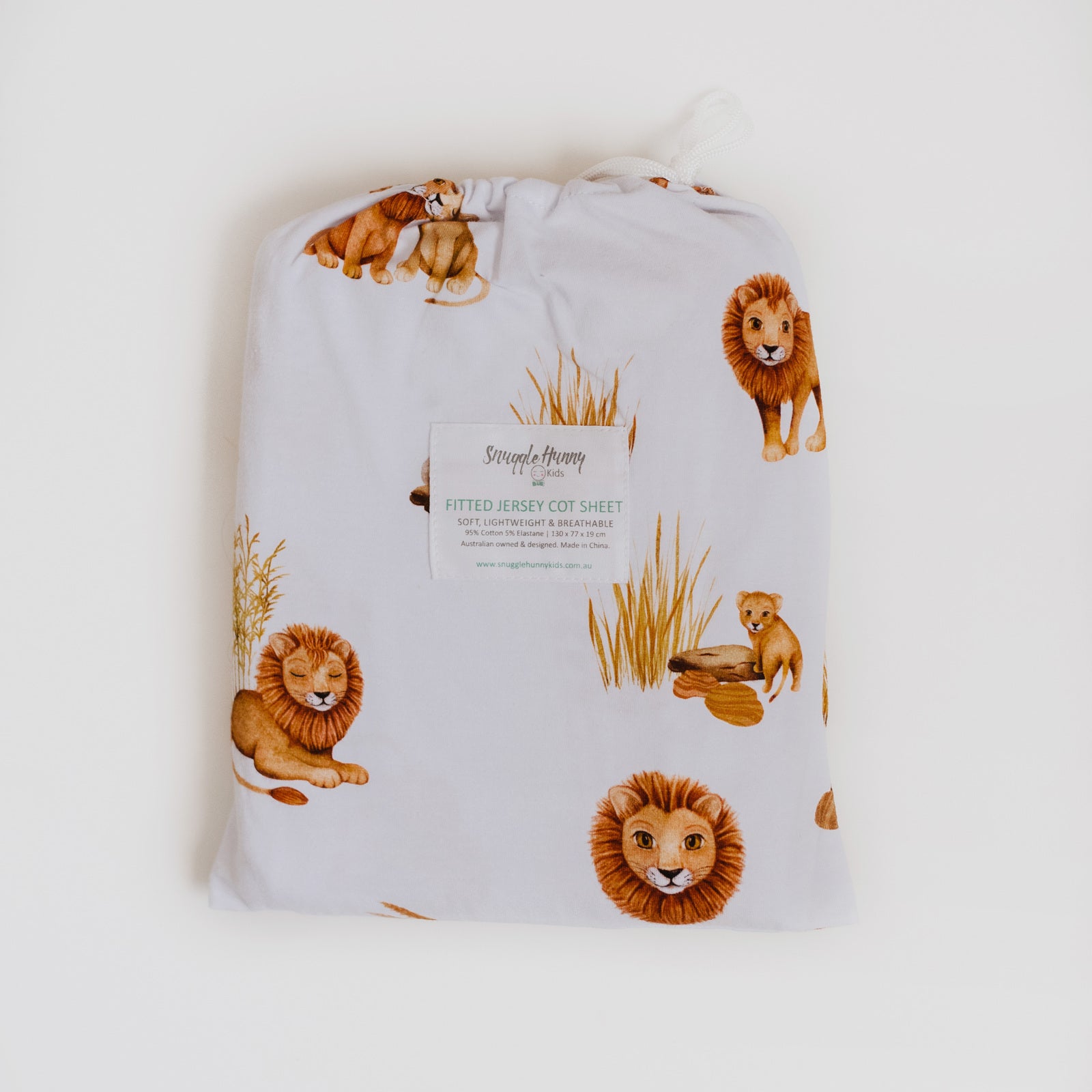 Lion Fitted Cot Sheet-Snuggle Hunny
