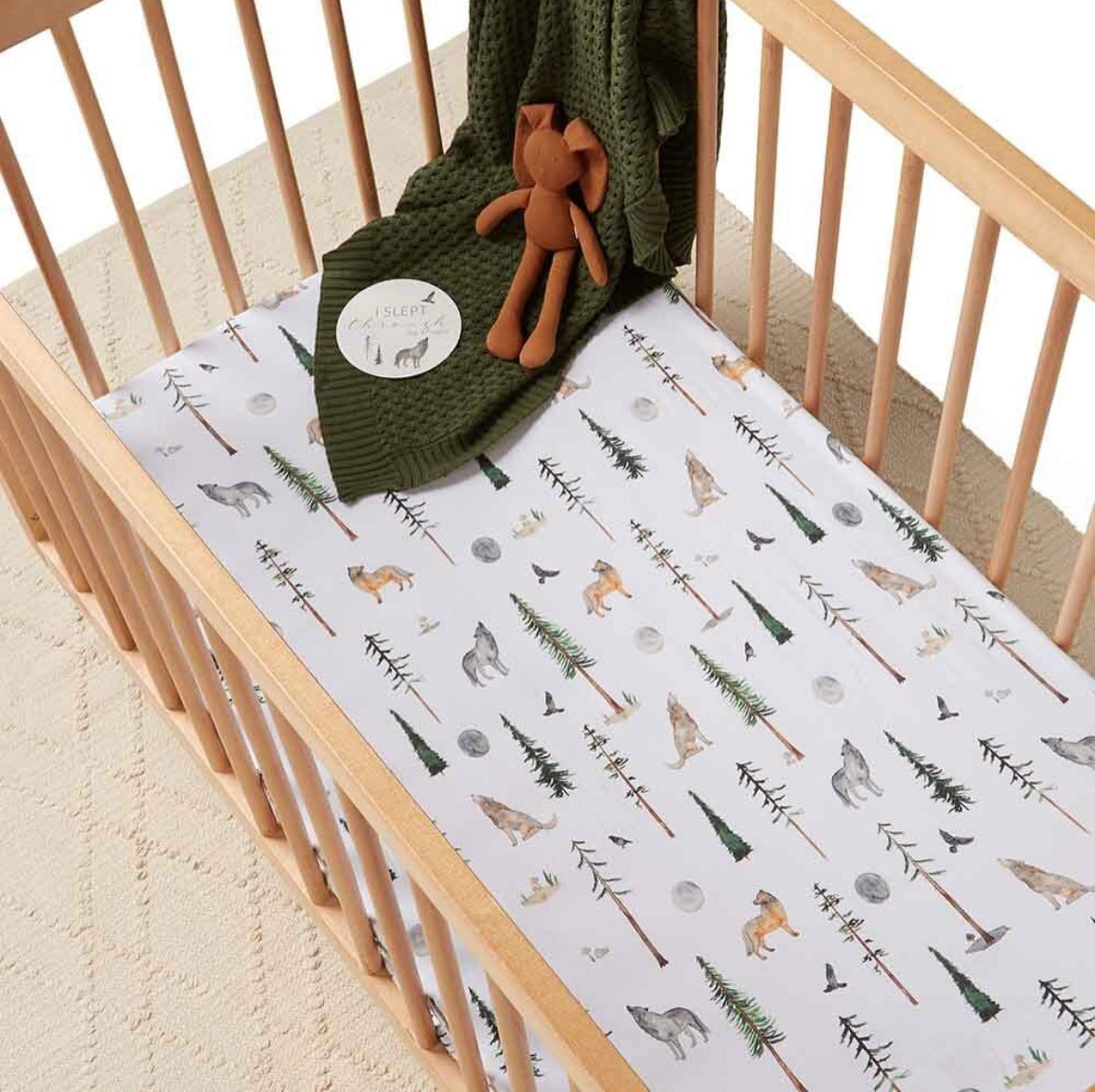 Alpha Fitted Cot Sheet-Snuggle Hunny