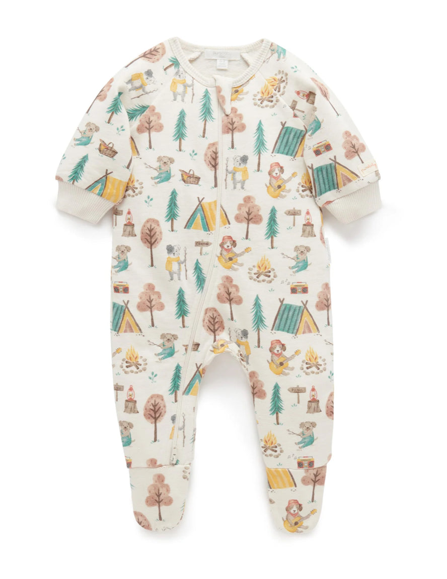 Camping Fleecey Growsuit-Purebaby