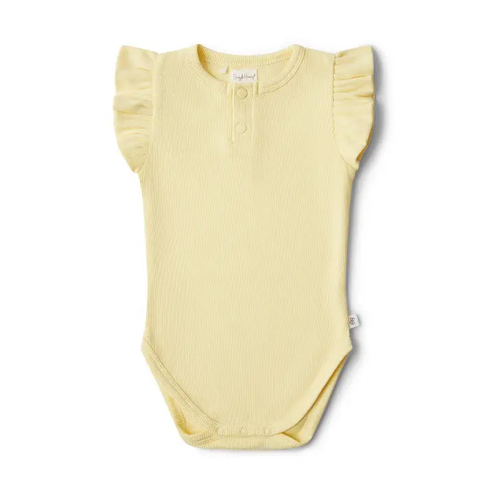 Sunlight Short Sleeve Organic Bodysuit with Frill | Snuggle Hunny