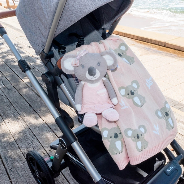 Koala/Blush Australiana Baby Blanket-Living Textiles