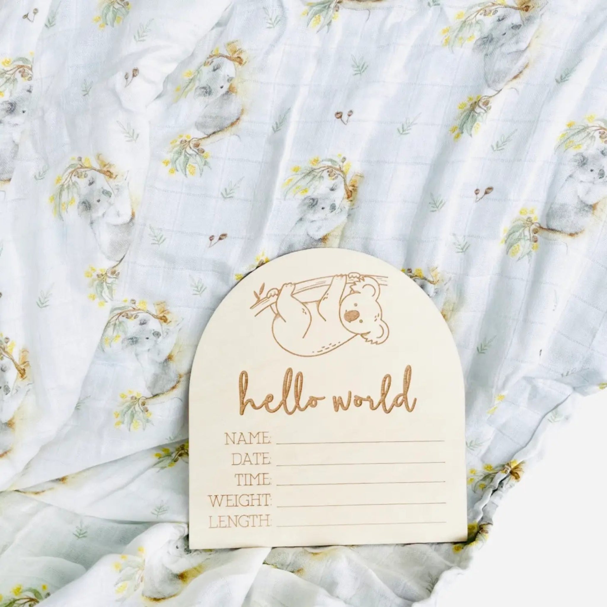 Hello World Koala Birth Disc- Timber Tinkers