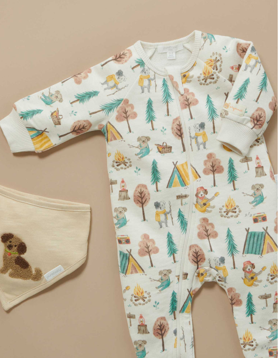 Camping Fleecey Growsuit-Purebaby