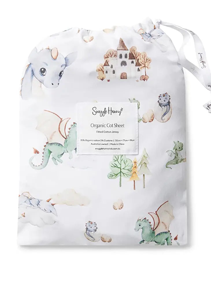 Dragon Organic Fitted Sheet- Snuggle Hunny