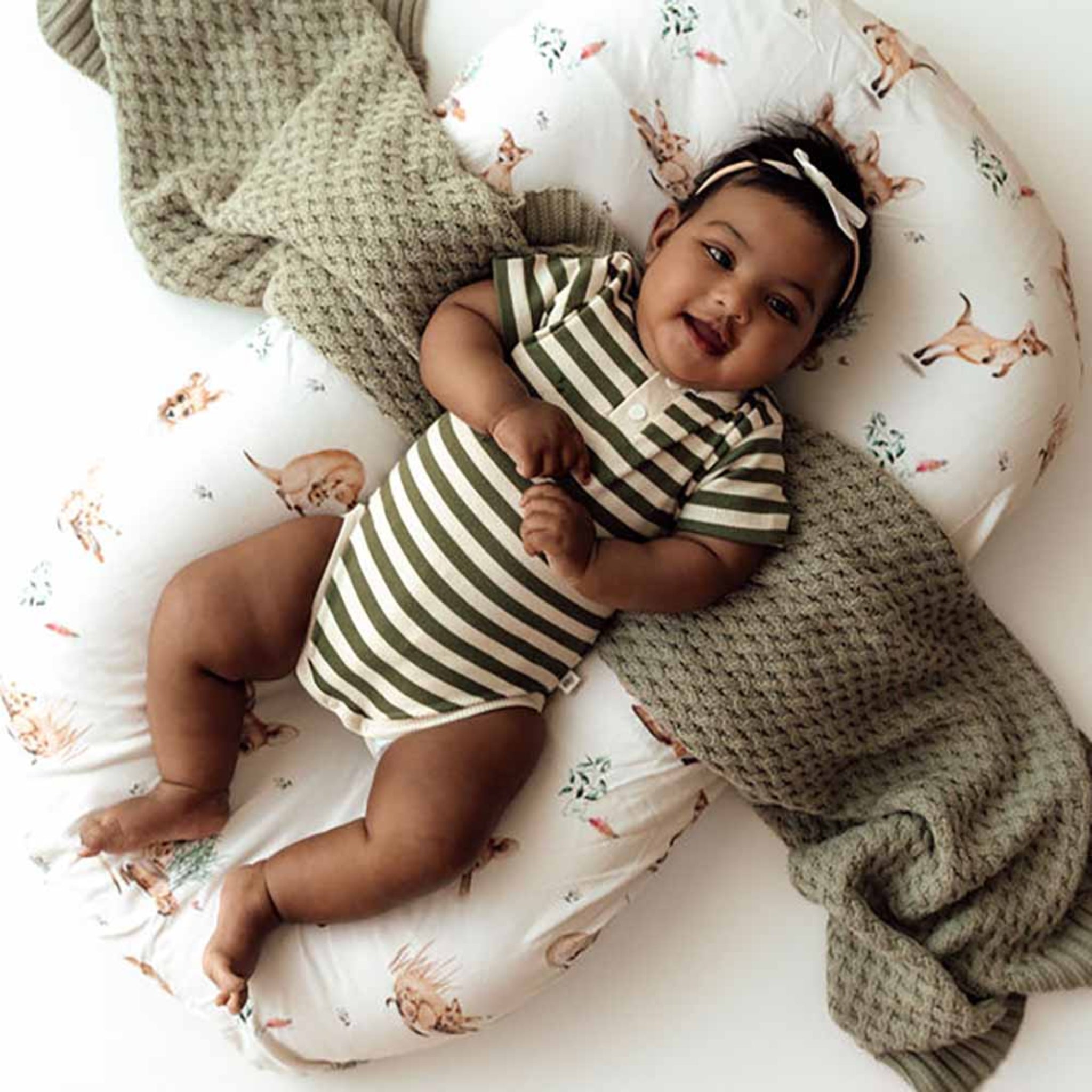 Baby Bodysuits Olive Stripe