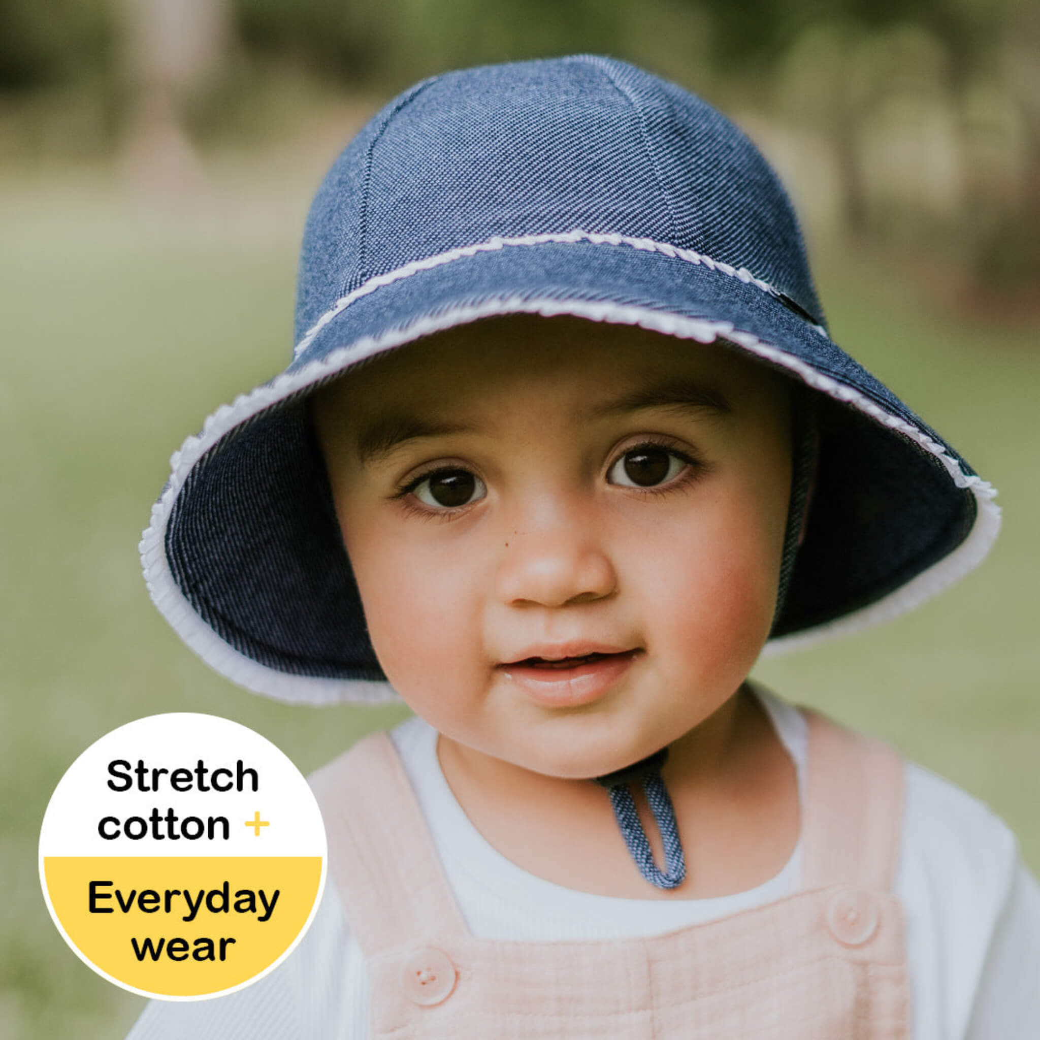 Baby Toddler Bucket Hat Denim Ruffle Trim