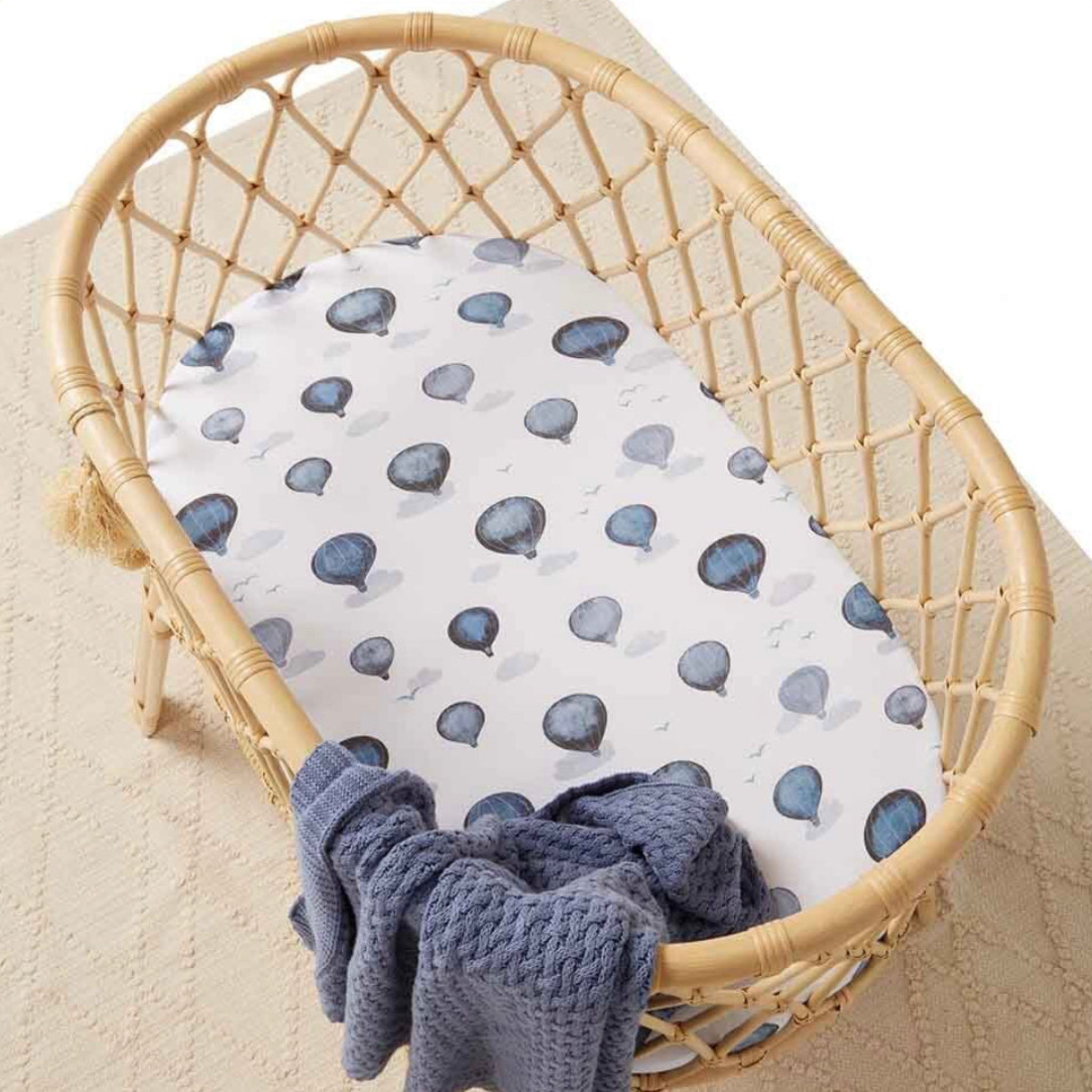 Bassinet Change Cover Fitted Sheet Cloud Chaser