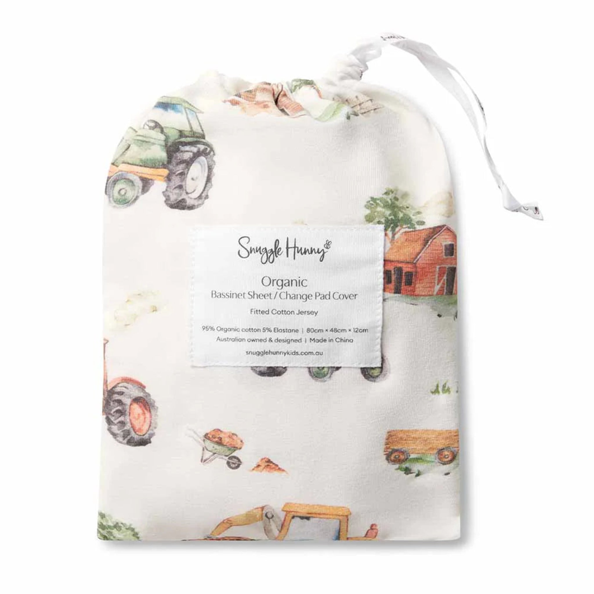 Bassinet Change Cover Fitted Sheet Diggers & Tractors