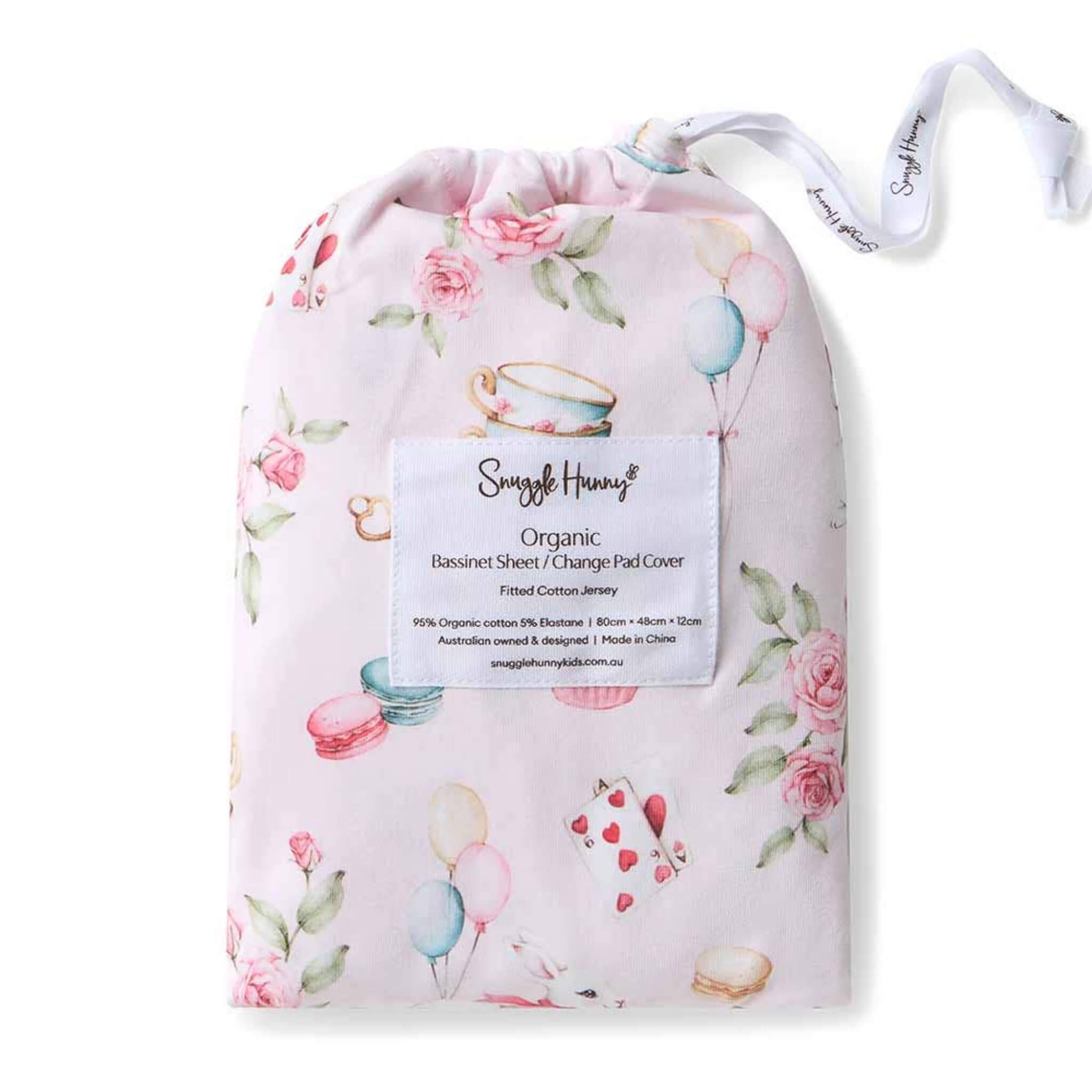  Bassinet Sheet / Change Pad Cover Alice’s Tea Party