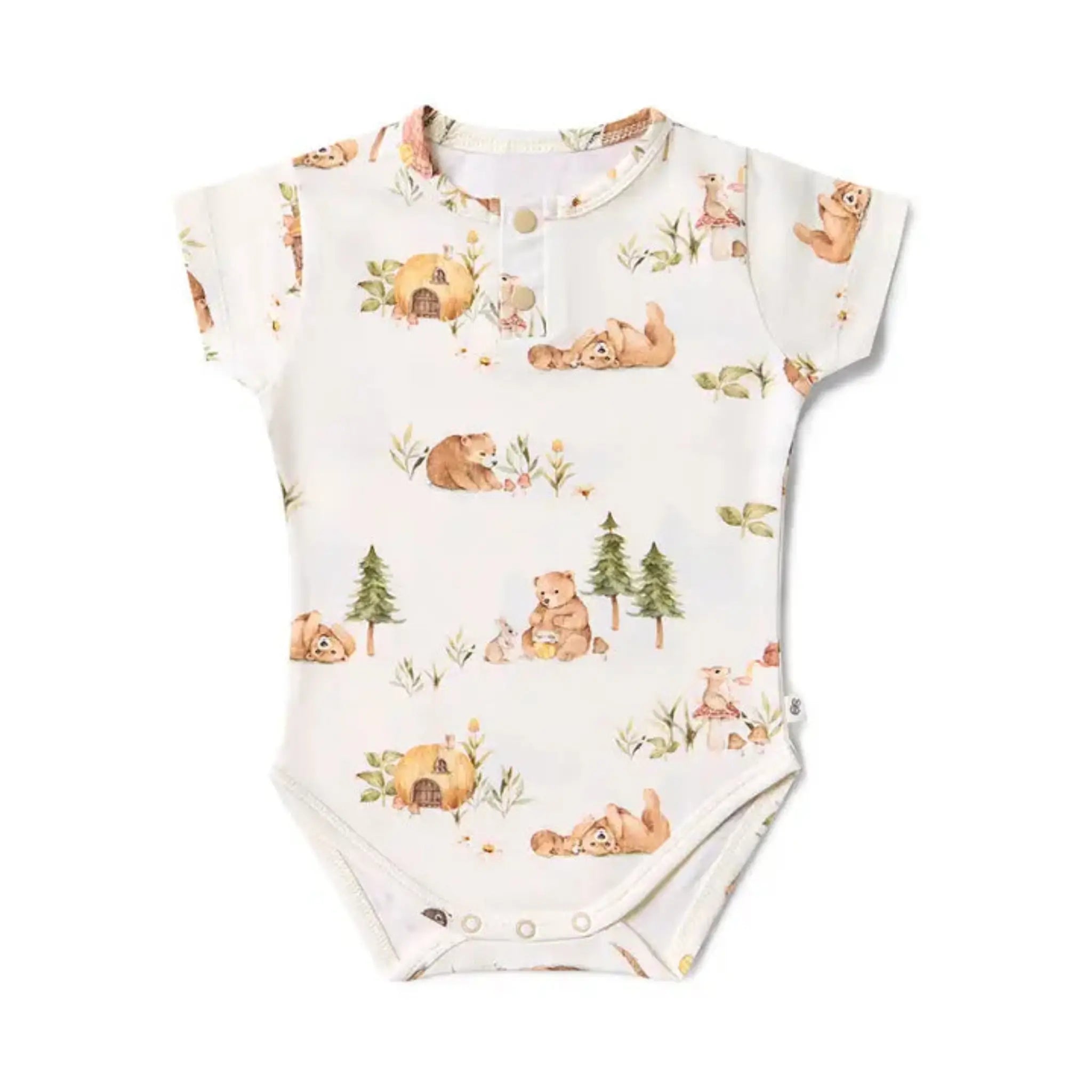 Bears Short Sleeve Bodysuit –Organic Cotton Baby Bodysuit