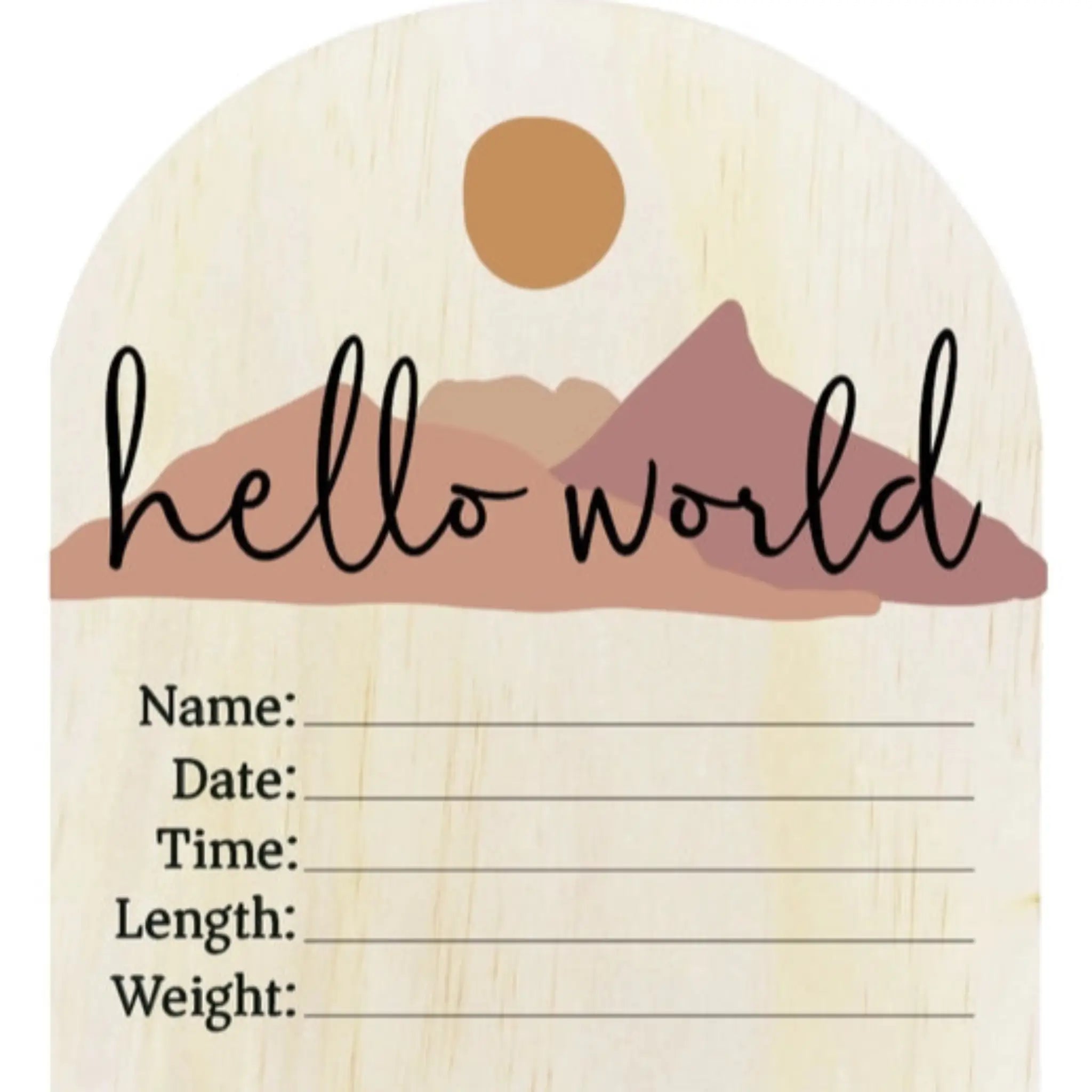 Birth Announcement Disc Hello World Desert 