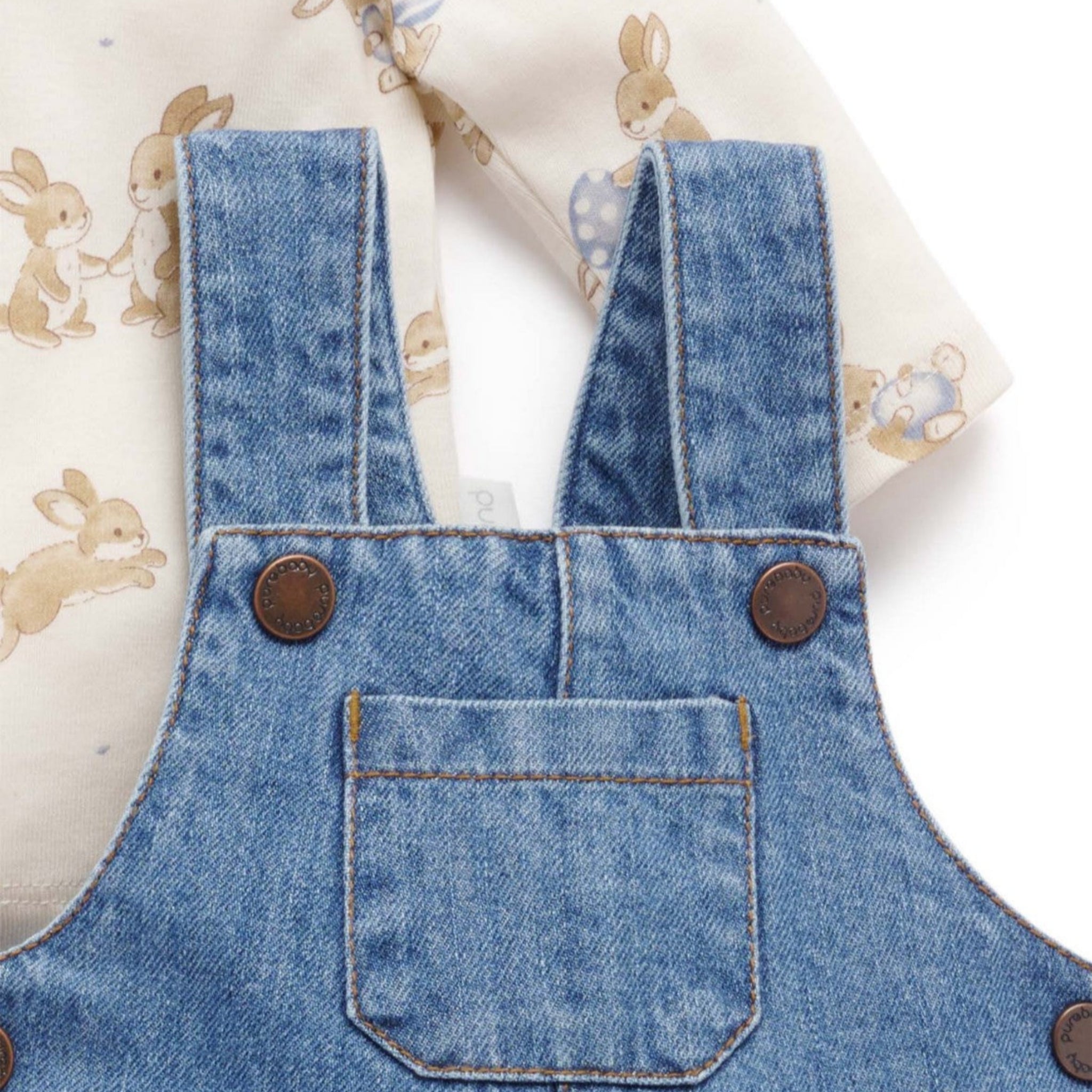 Bunny Denim Overall Set 