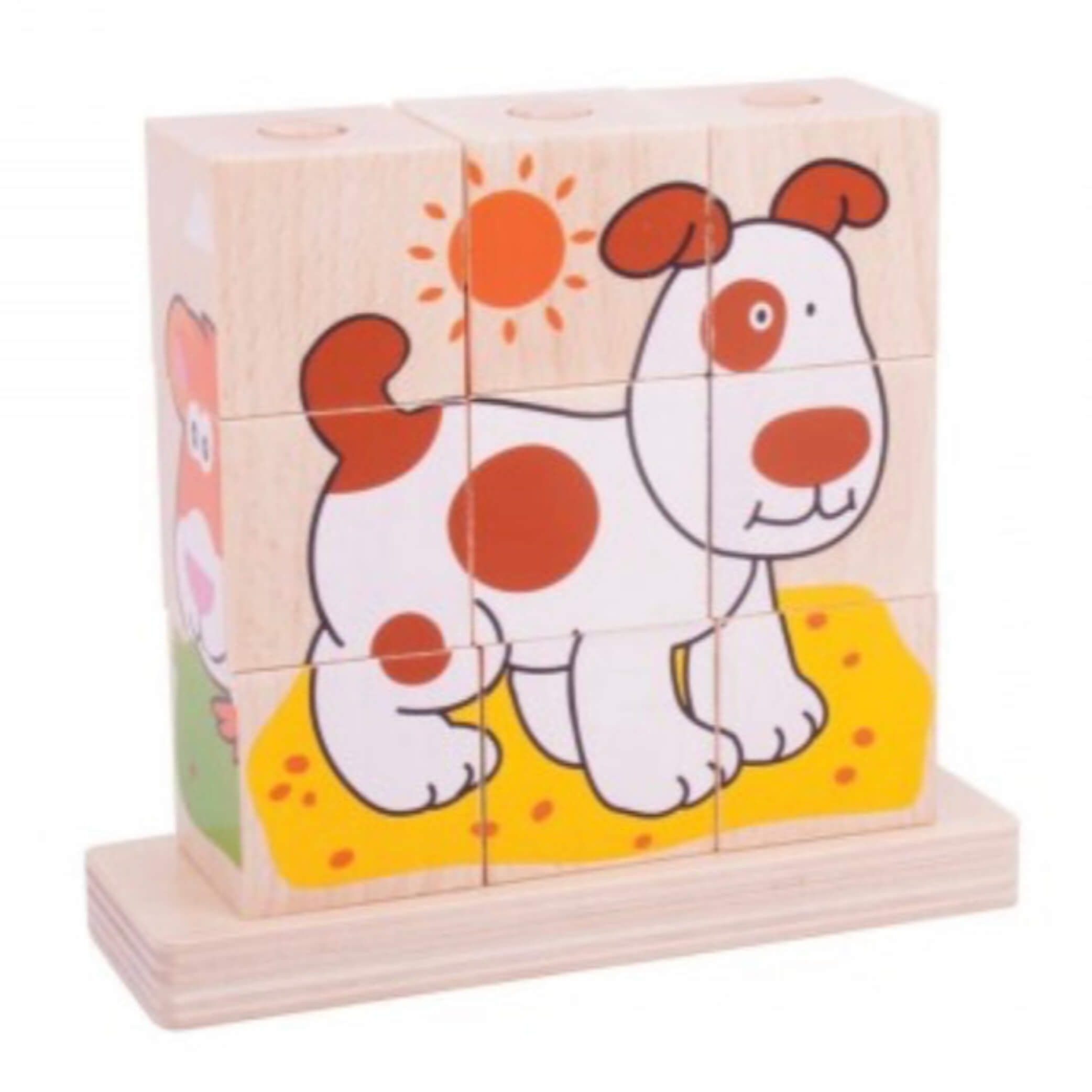 Chunky Wooden Stacking Blocks – 4-in-1  Toddler Puzzle