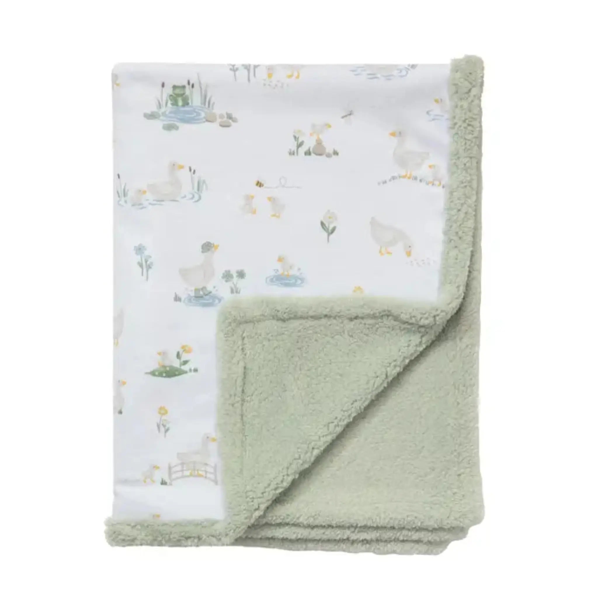 Cotton Jersey & Sherpa Baby Pram Blanket