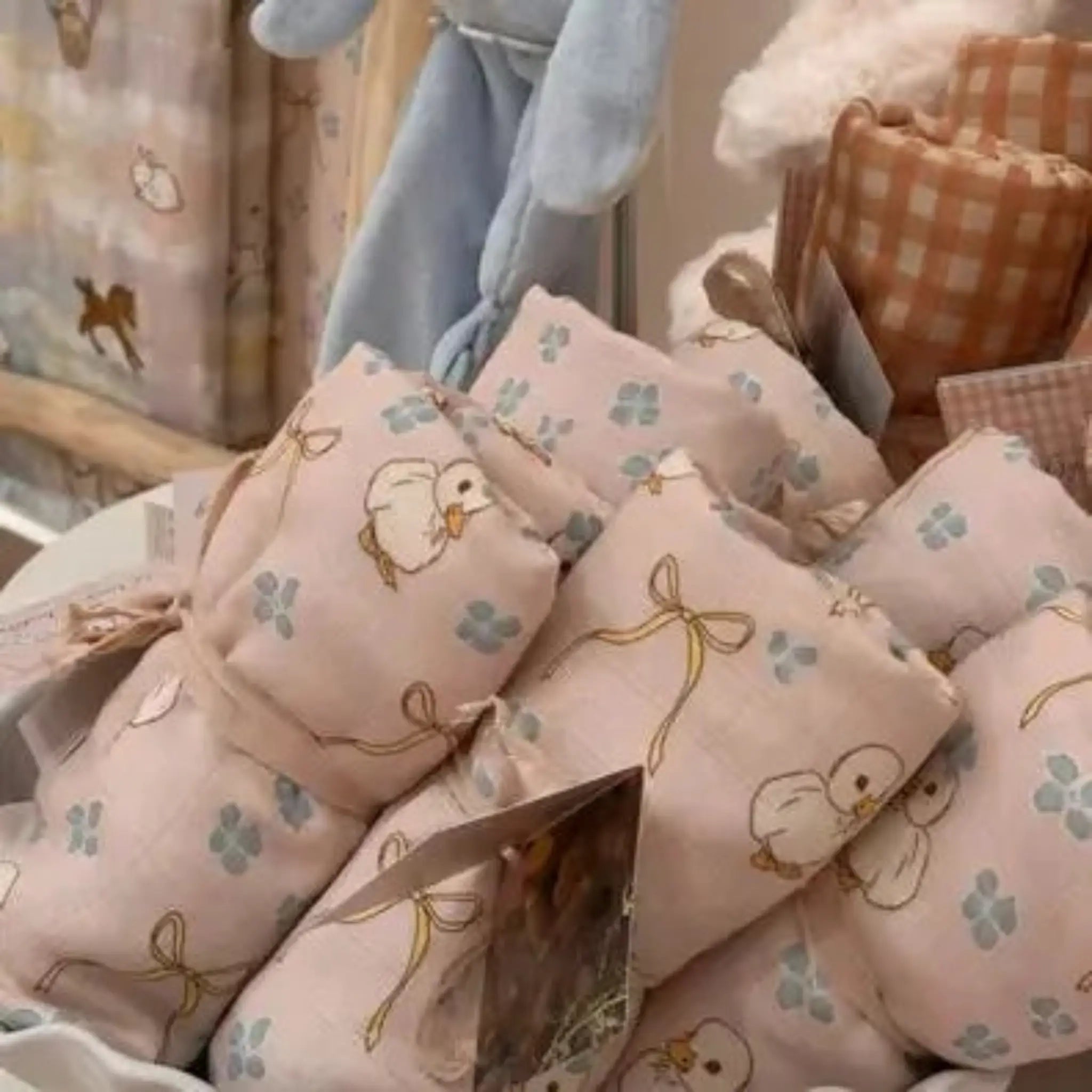 Daisy Duckling Muslin Baby Swaddle | Soft & Lightweight Wrap