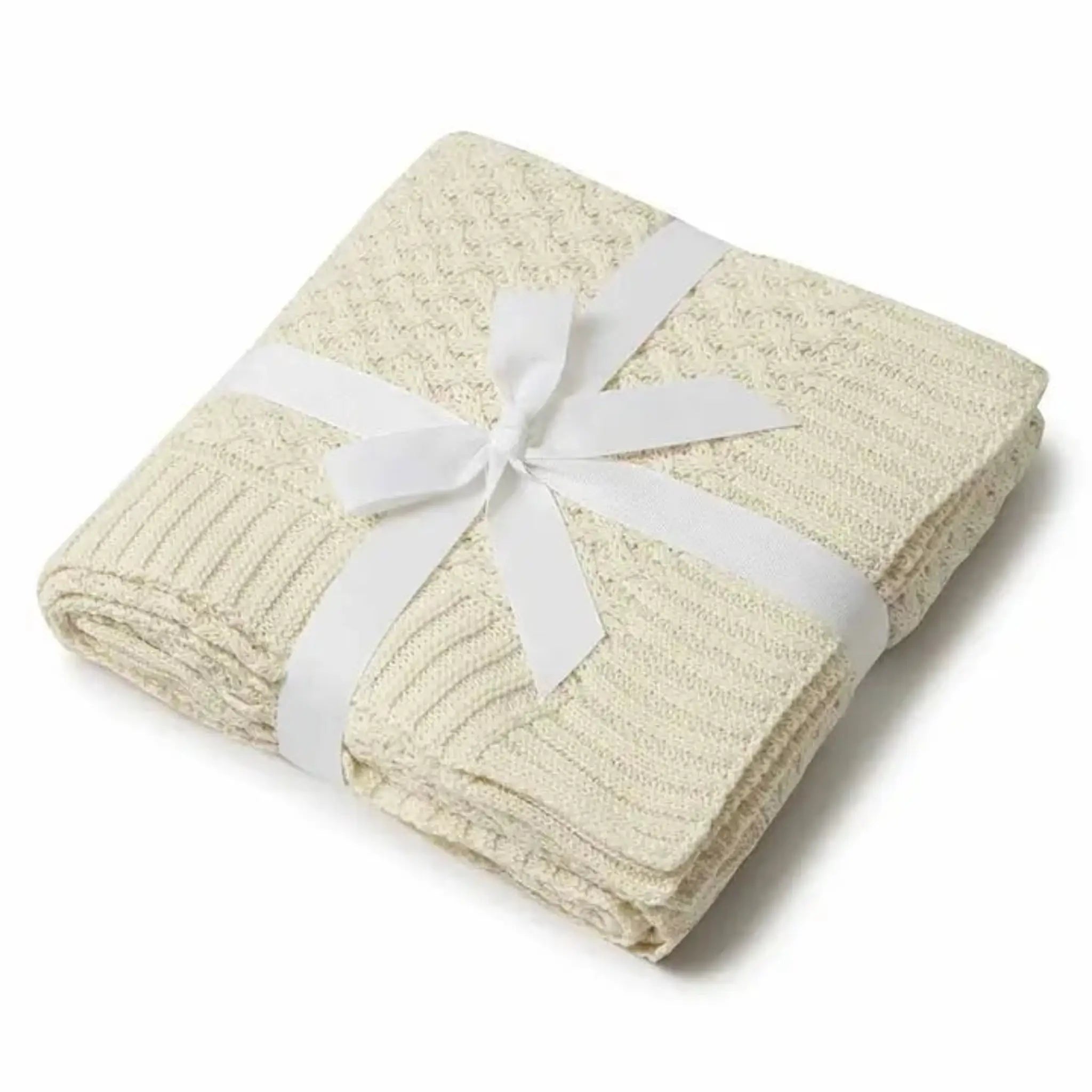 Diamond Knit Organic Baby Blanket Cream