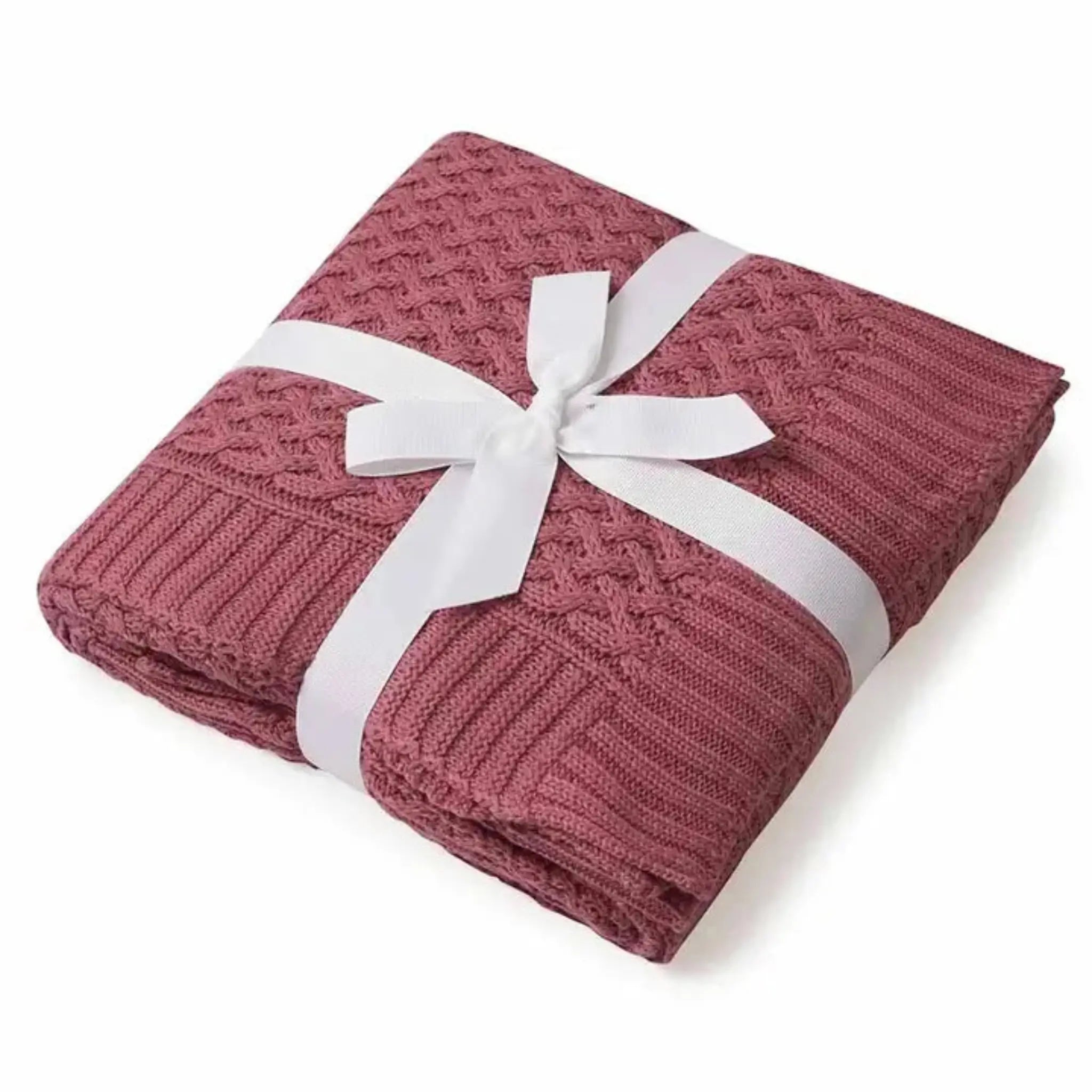 Diamond Knit Organic Baby Blanket Mauve