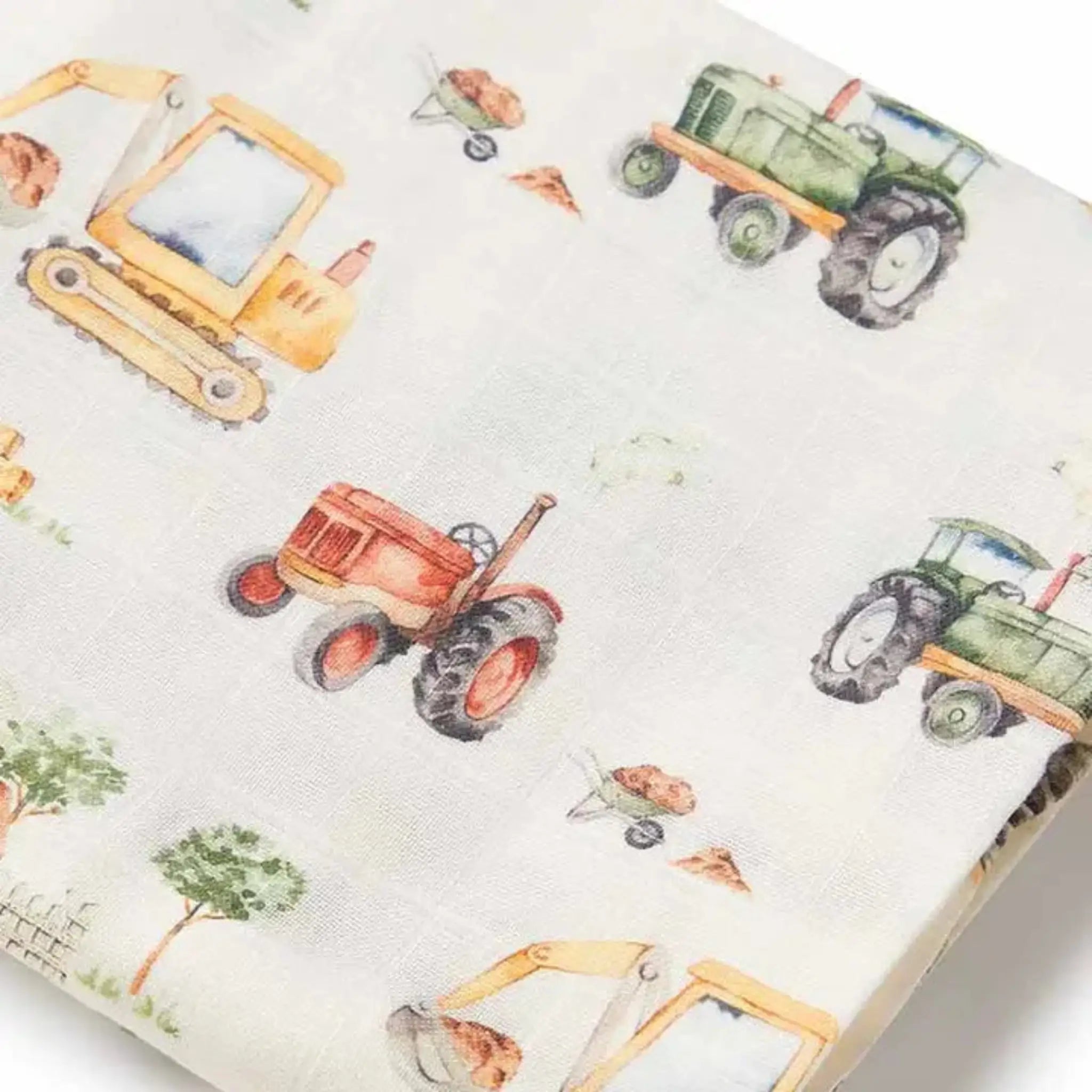 Diggers & Tractors Organic Muslin Wrap 