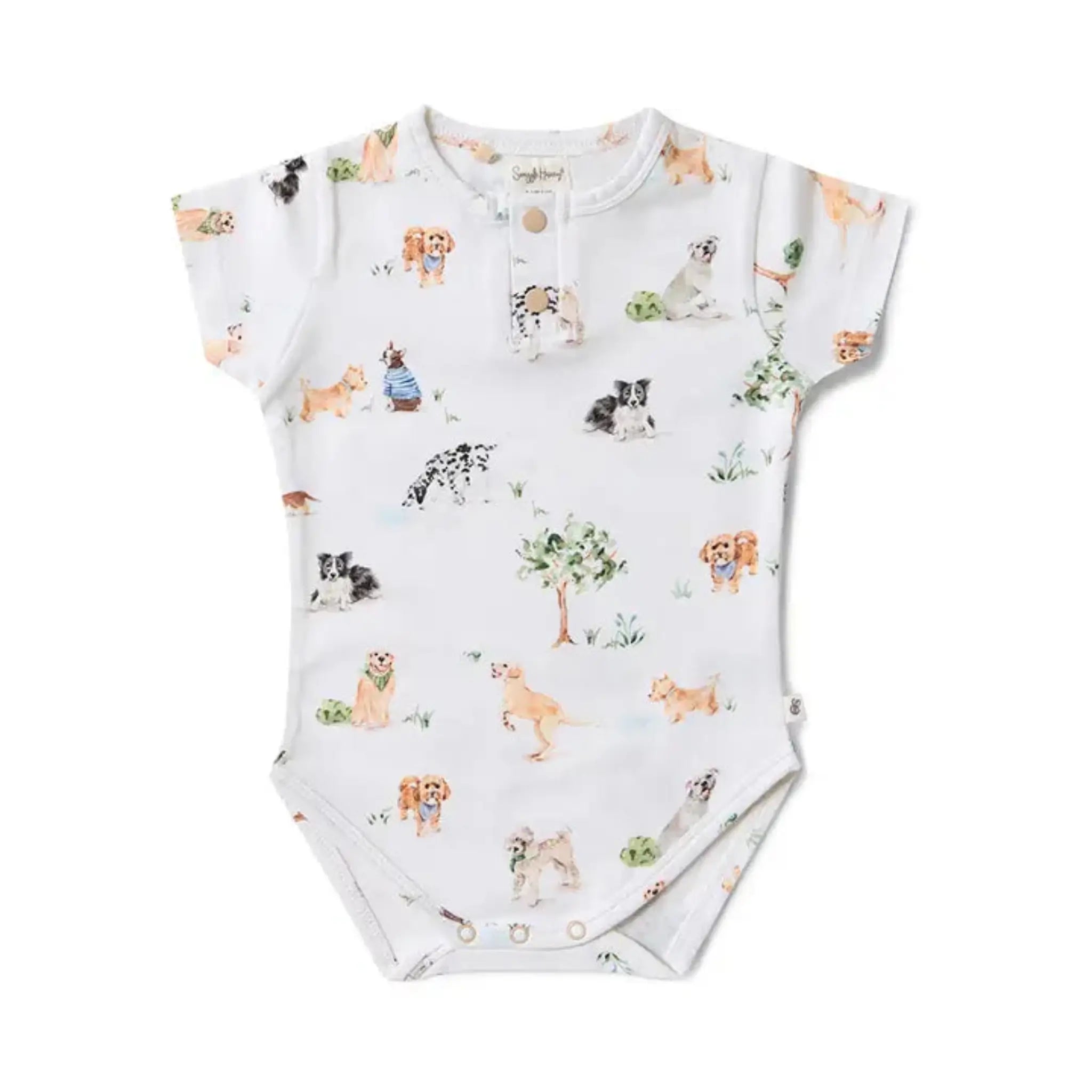 Dog Park Short Sleeve Bodysuit – Organic Cotton Baby Outfit