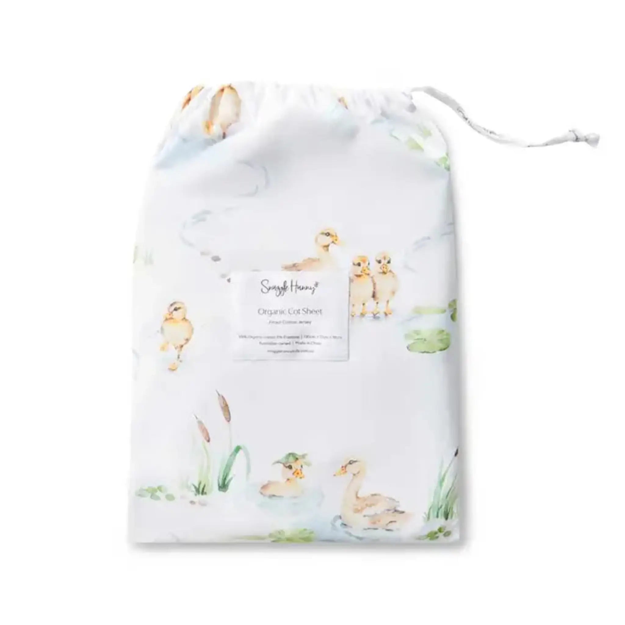 Duck Pond Fitted Cot Sheet | Organic Cotton Cot Sheet