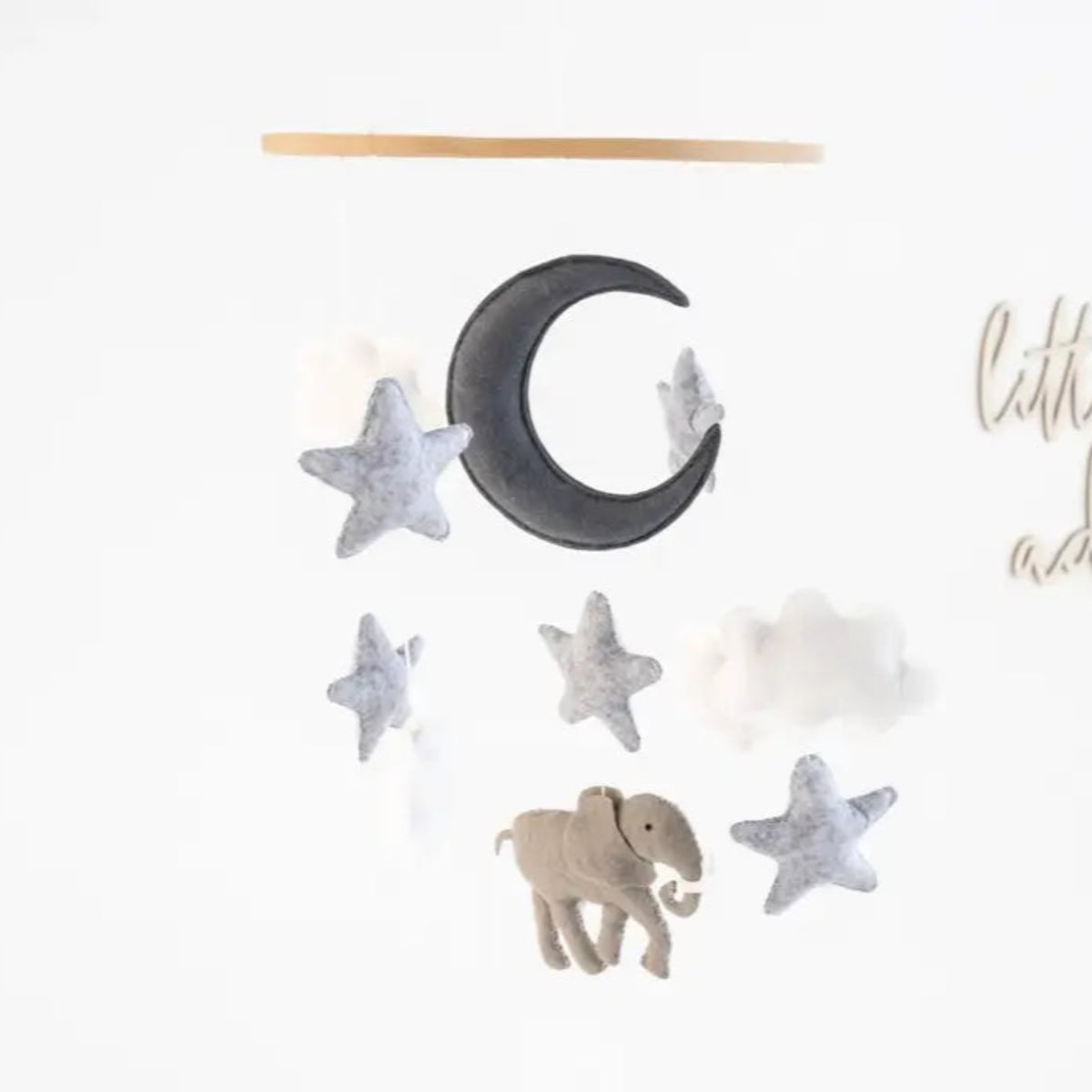 Elephant Nursery Mobile | Grey & White Baby Nursery Decor