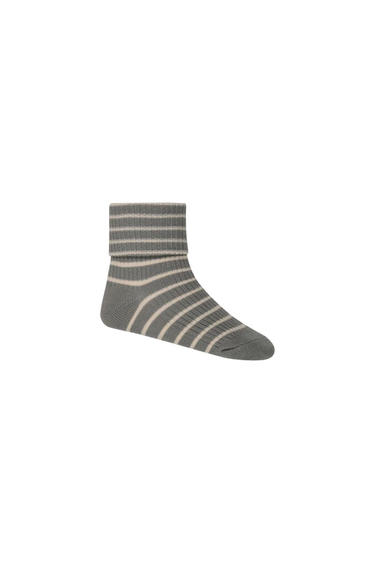 Classic Rib Socks- Pond Stripe-Jamie Kay