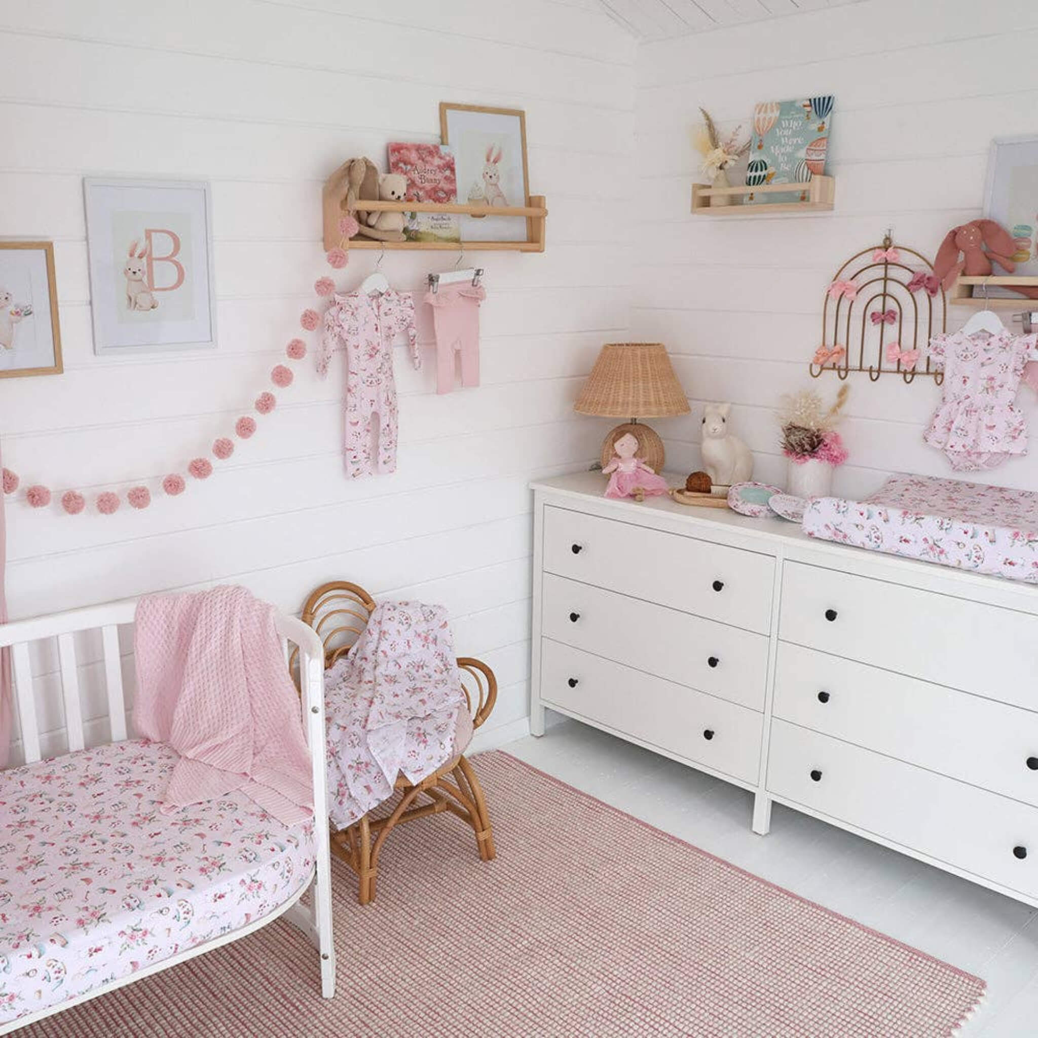 Fitted Cot Sheet Alice’s Tea Party 