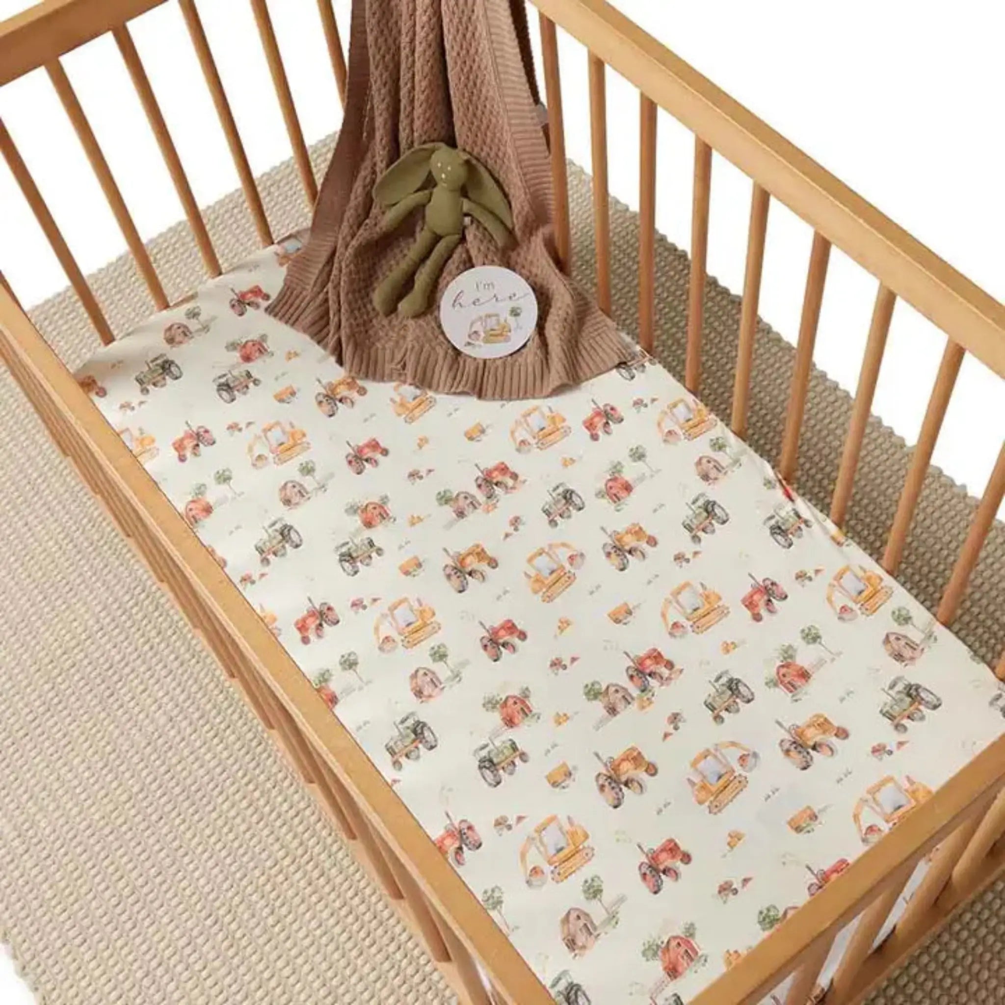 Fitted Cot Sheet Diggers Tractors