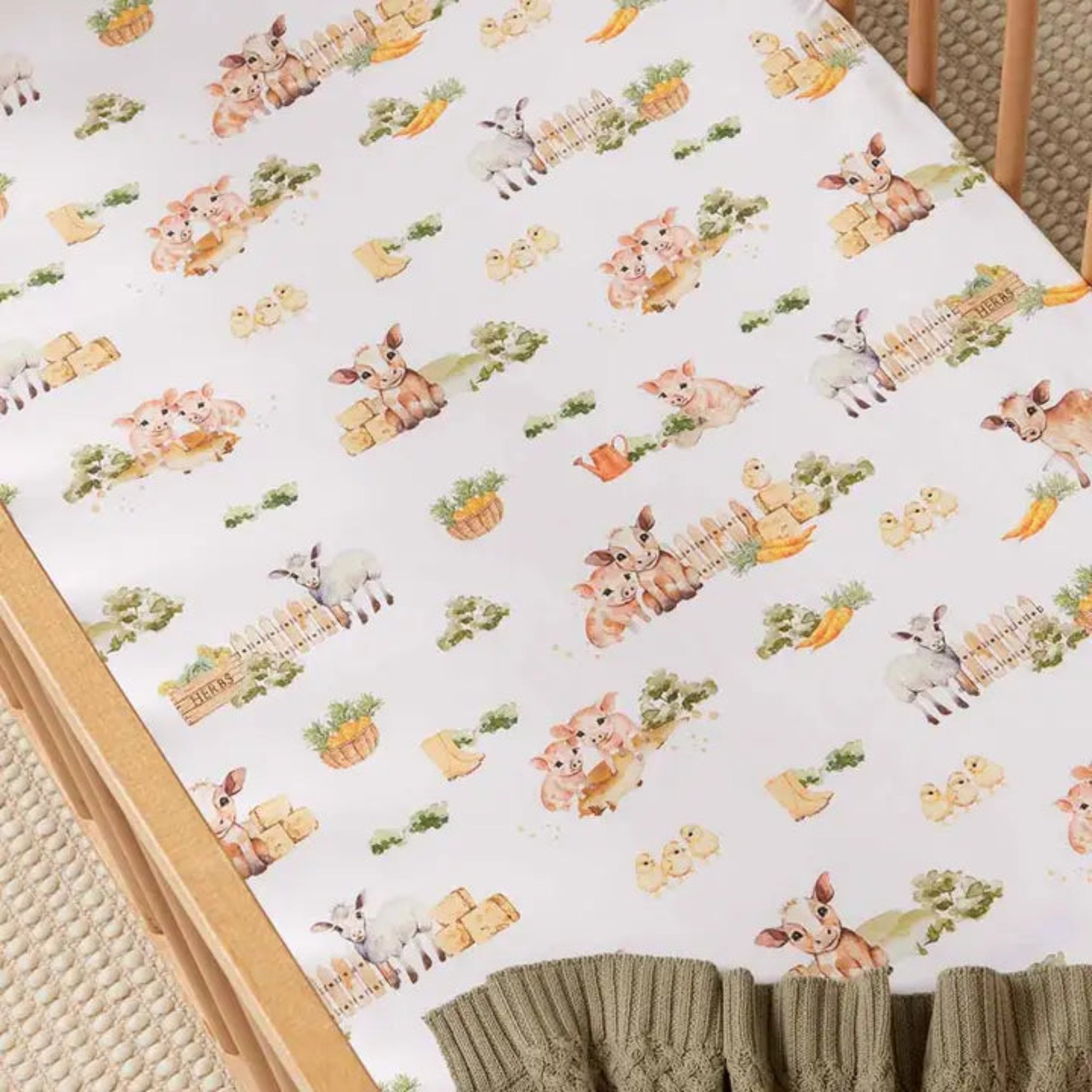 Fitted Cot Sheet Farm