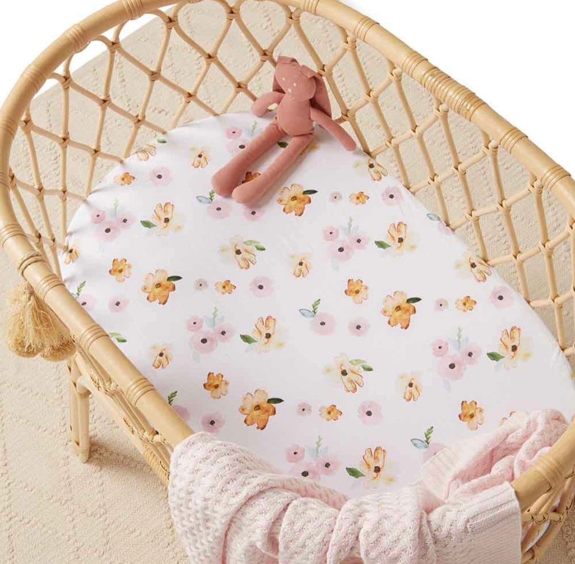 Poppy Bassinet Sheet/Change Pad Cover- Snuggle Hunny