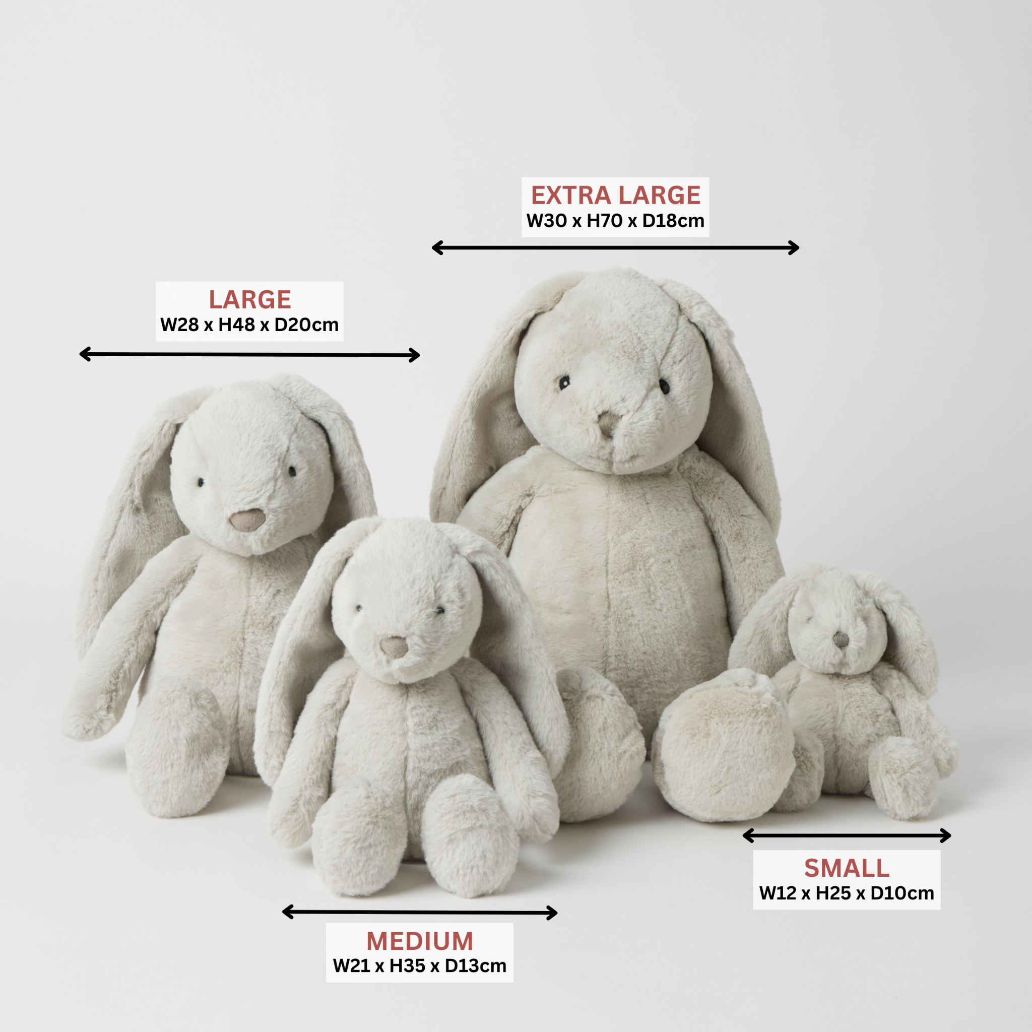 Grey Bunny Jiggle and Giggle size chart